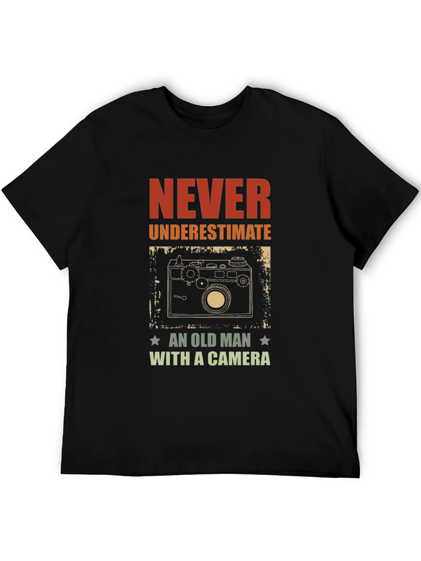 Never Underestimate an Old Man with a Camera T-Shirt