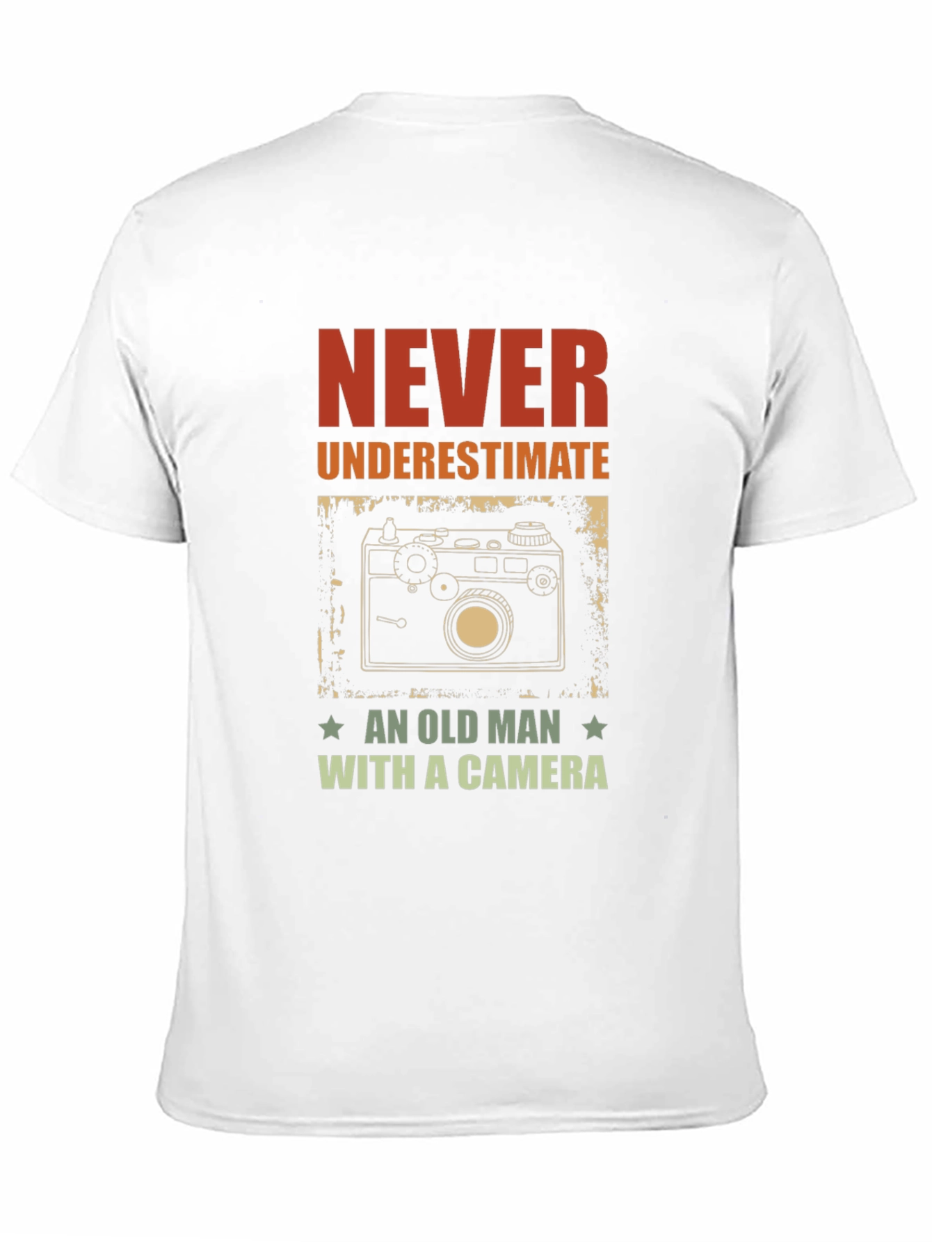 Never Underestimate an Old Man with a Camera T-Shirt
