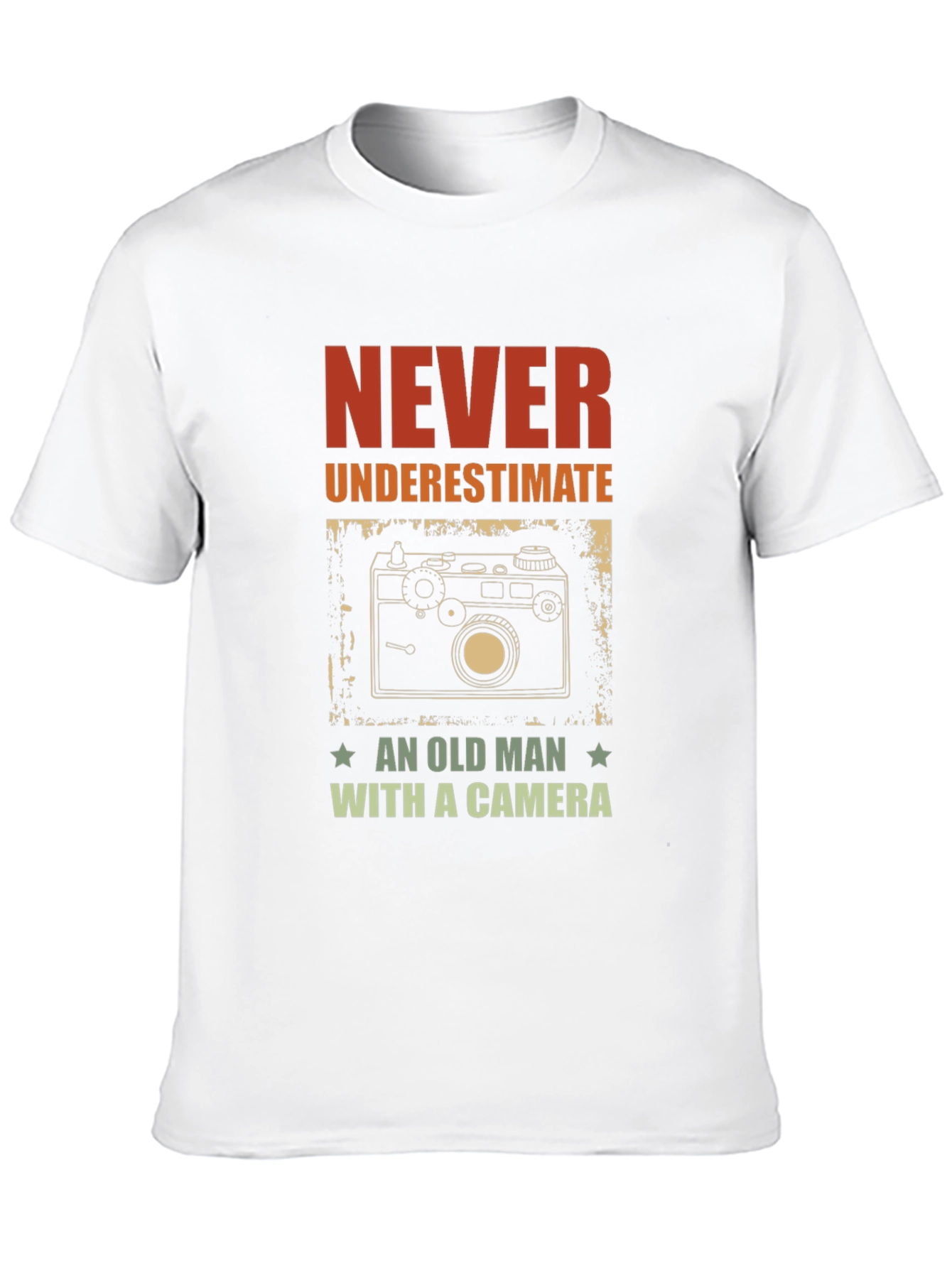 Never Underestimate an Old Man with a Camera T-Shirt