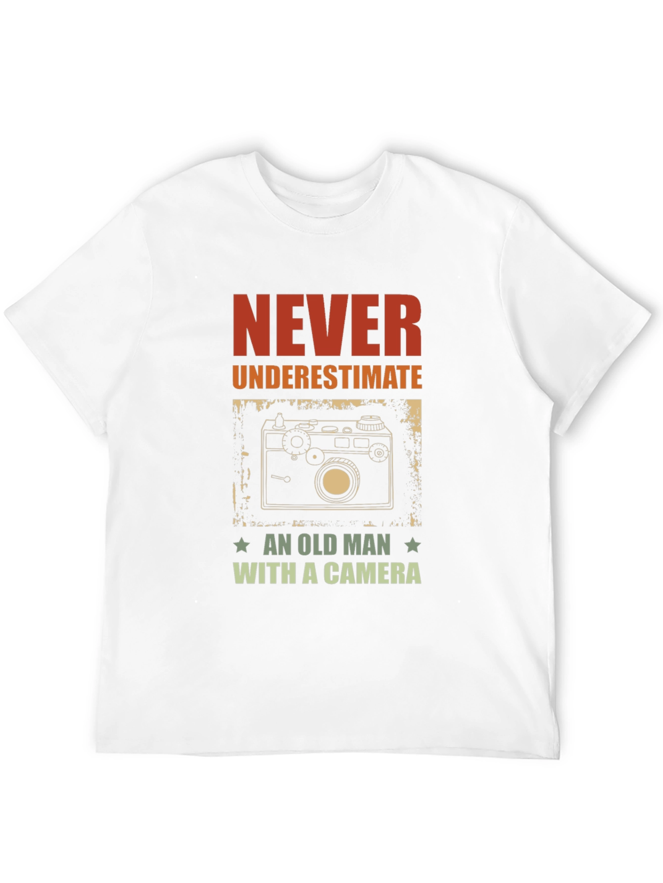 Never Underestimate an Old Man with a Camera T-Shirt