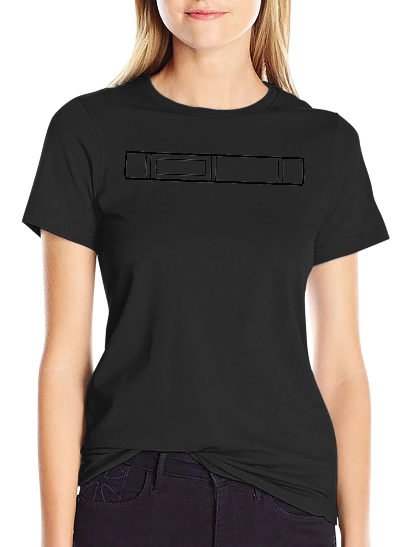 Minimalist Black T-Shirt with Graphic Detail
