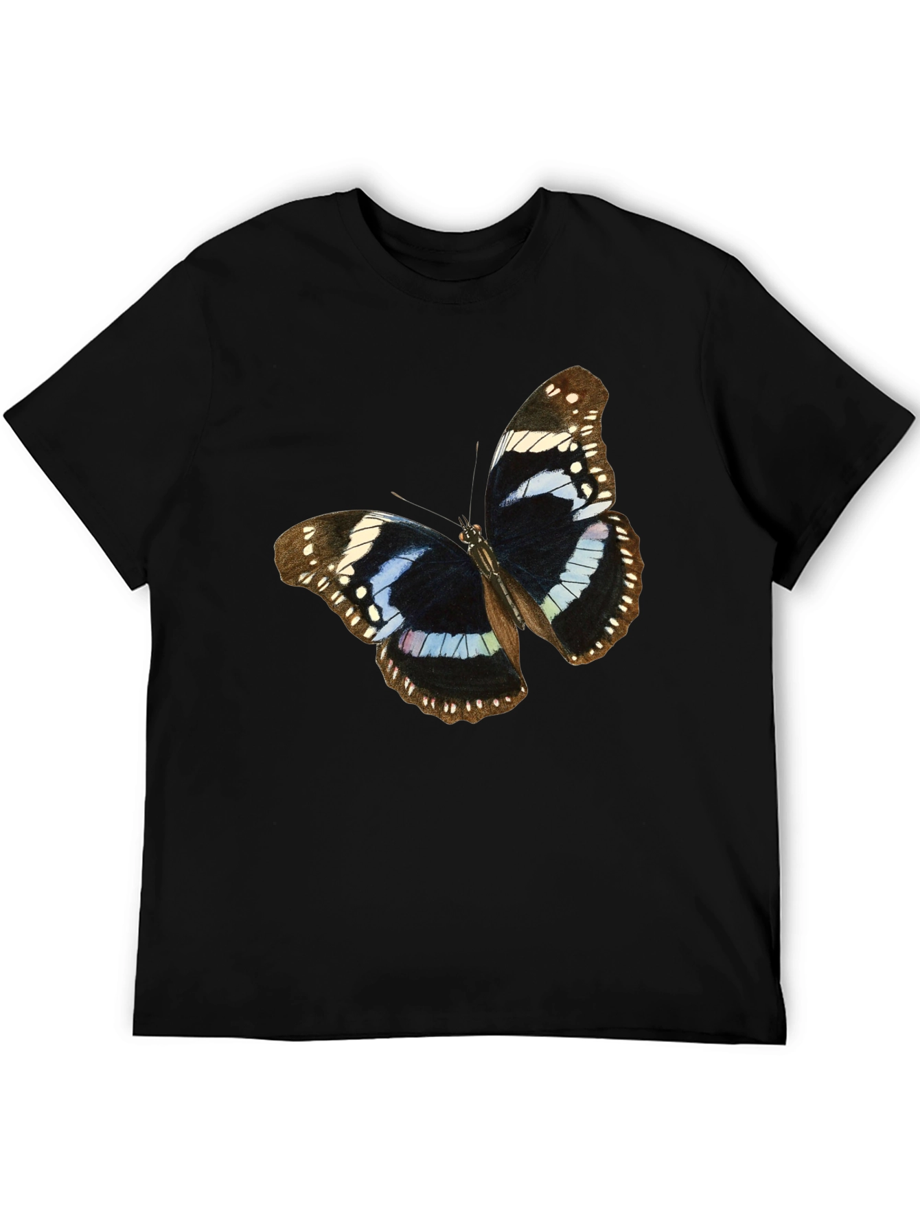 Butterfly Graphic Print Black T-Shirt