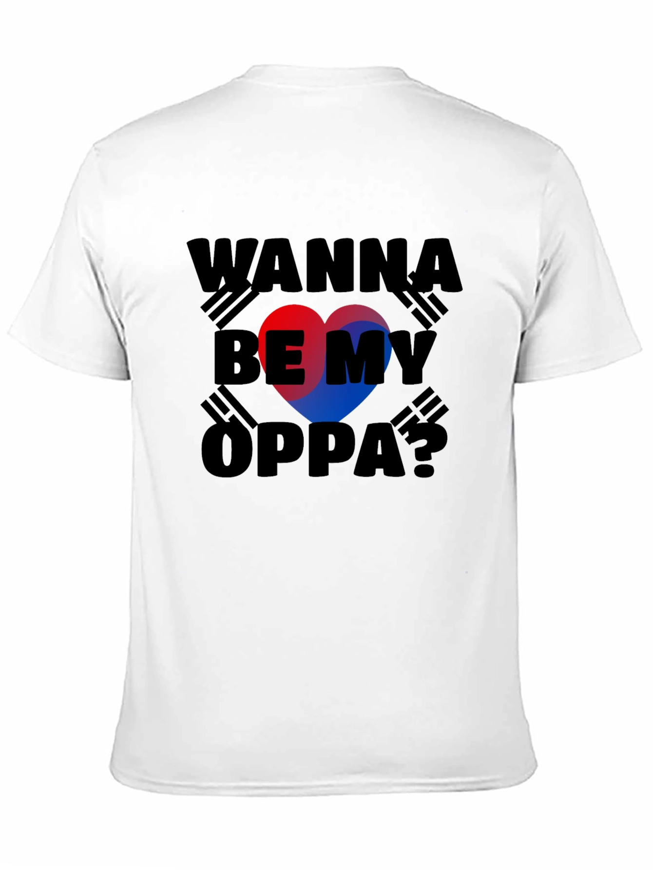 Wanna Be My Oppa? T-Shirt Korean Flag Heart