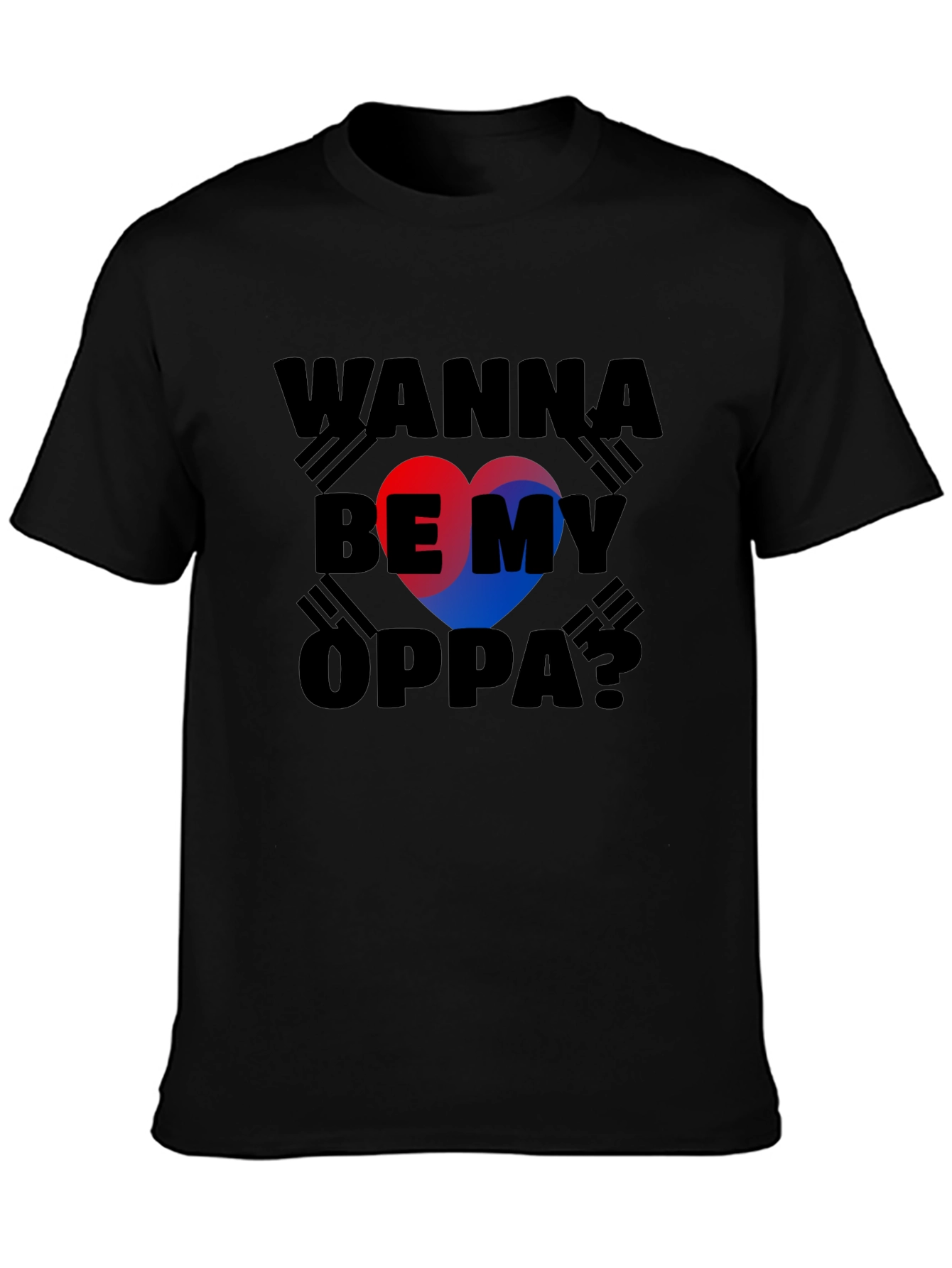 Wanna Be My Oppa? T-Shirt Korean Flag Heart