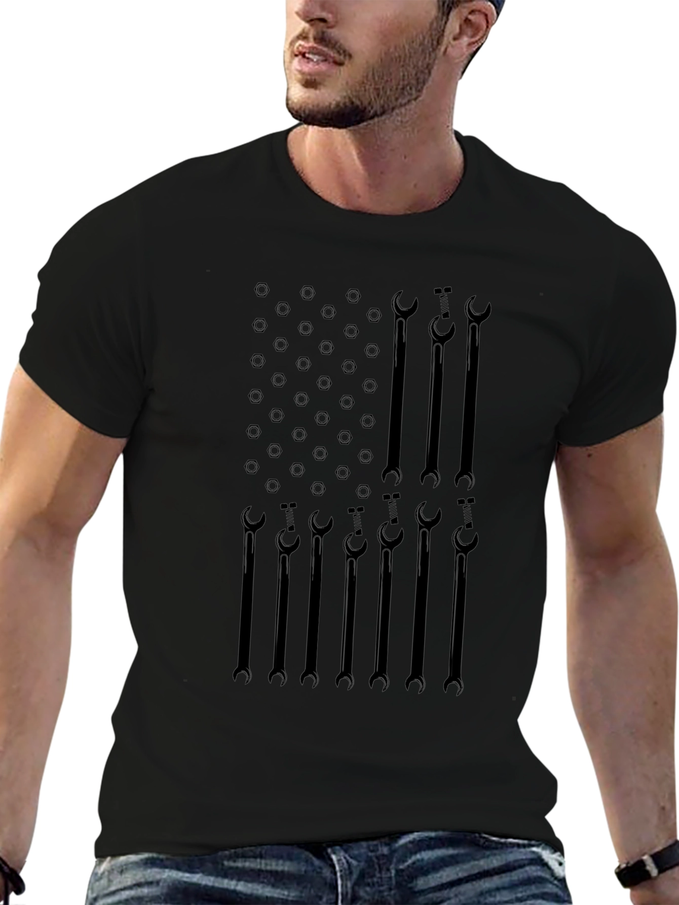 Mechanic American Flag Graphic Tee
