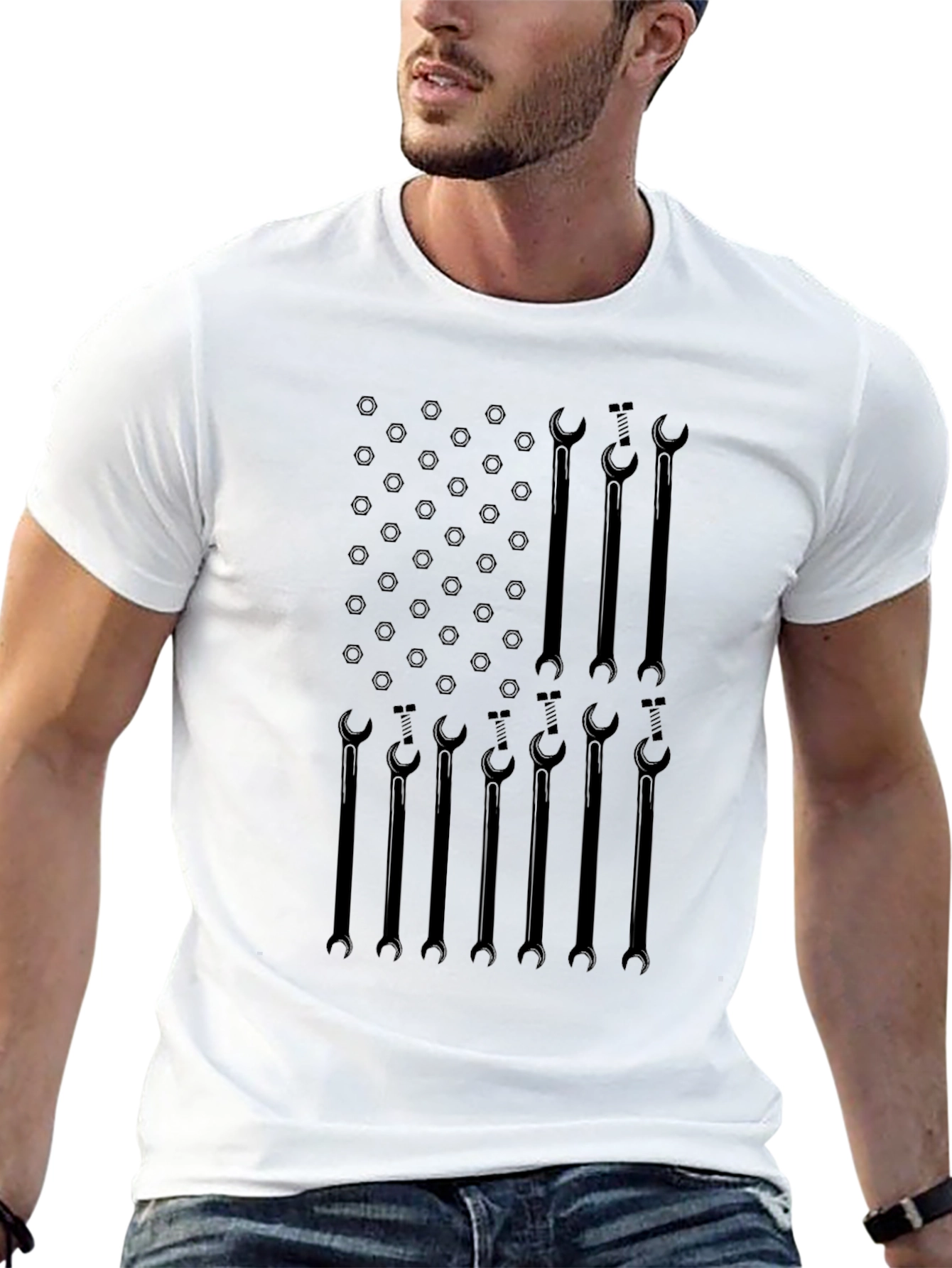 Mechanic American Flag Graphic Tee