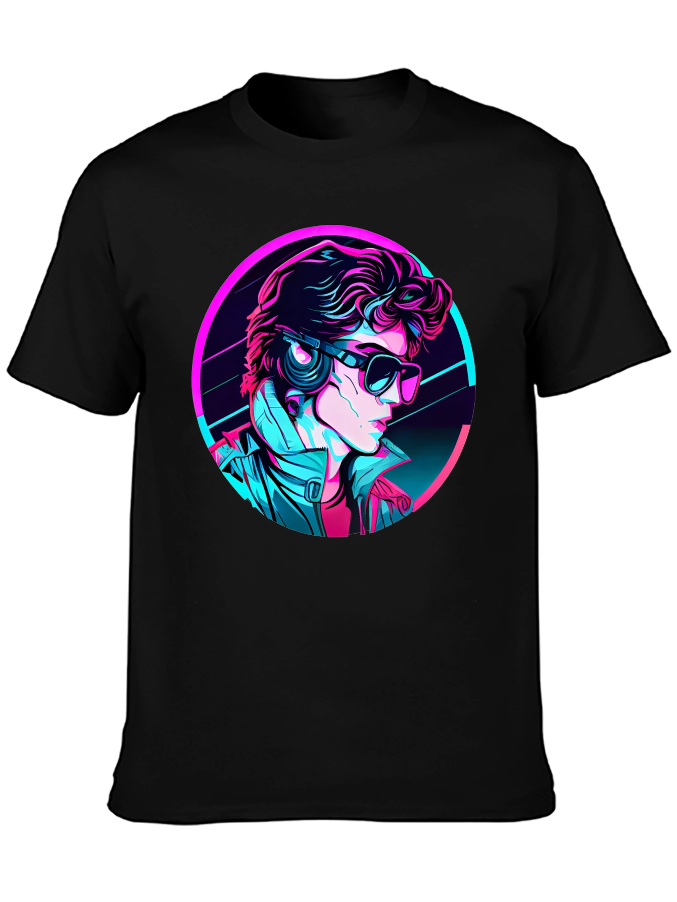Retro Synthwave Graphic Tee - Black