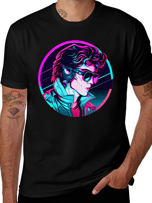 Retro Synthwave Graphic Tee - Black