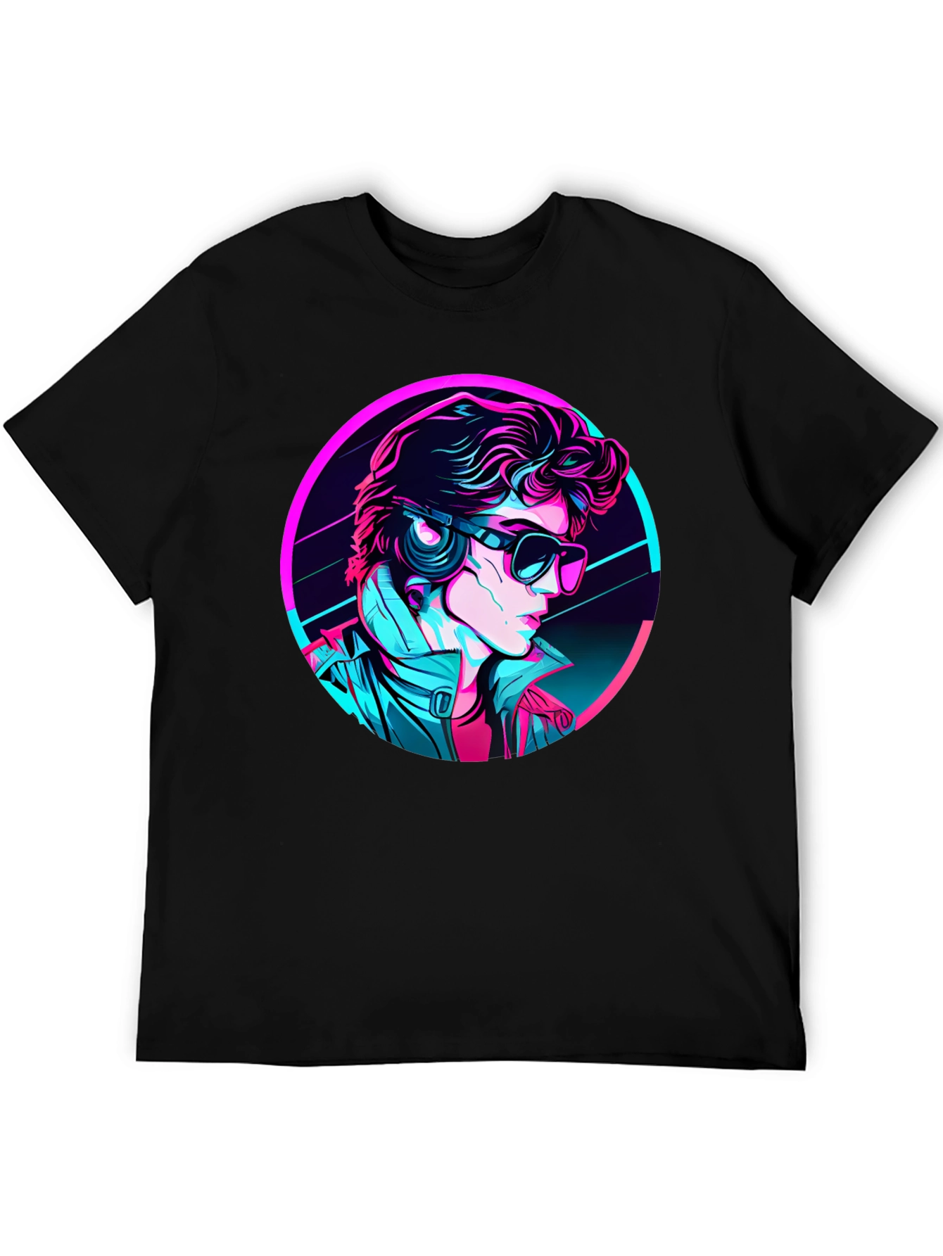 Retro Synthwave Graphic Tee - Black