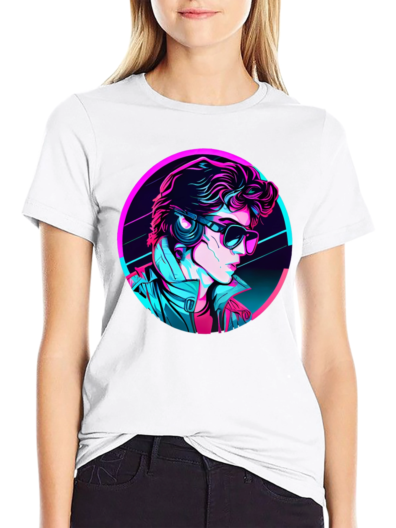 Retro Synthwave Graphic Tee - Black