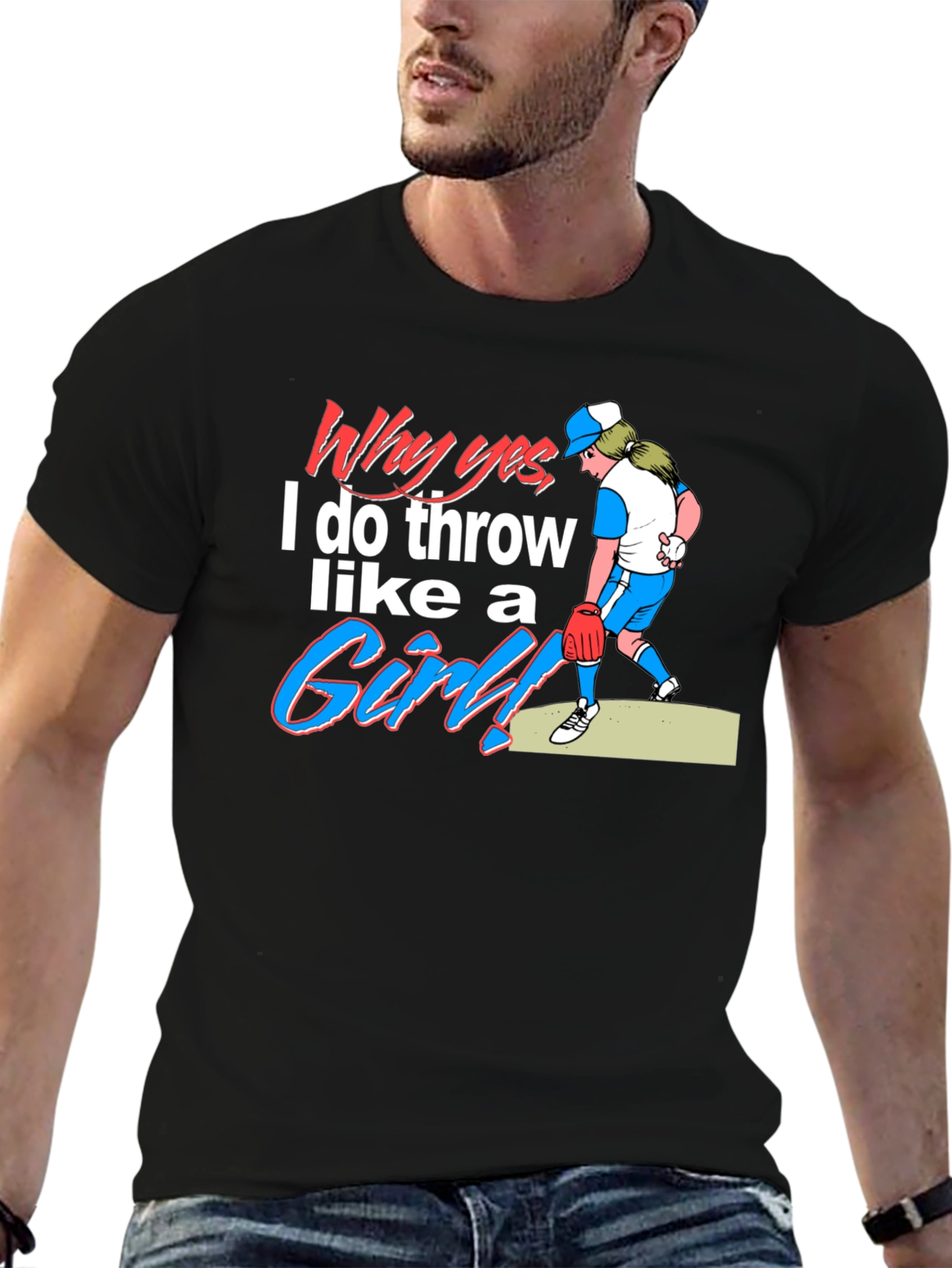 Funny Throw Like a Girl Graphic Tee