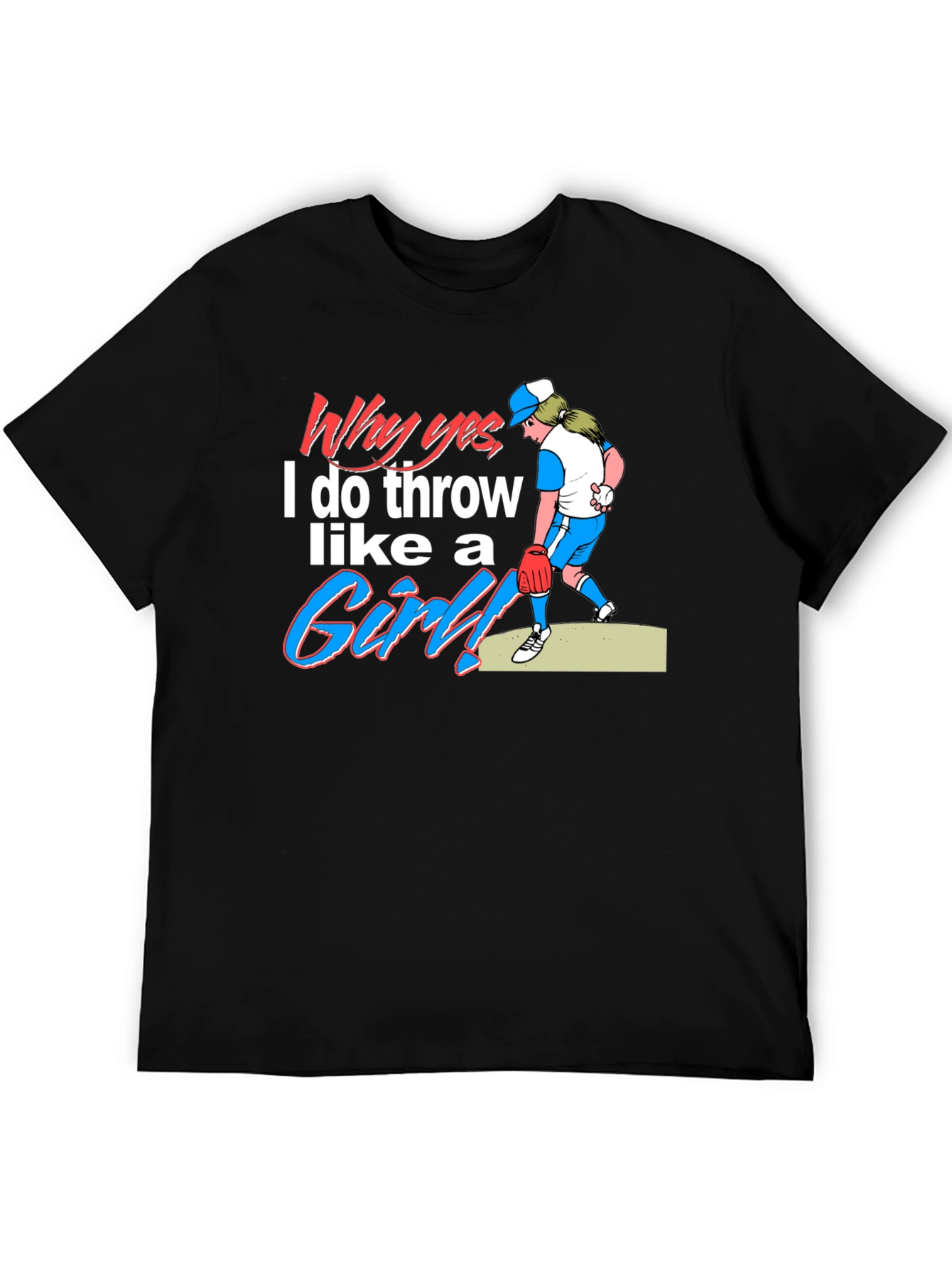 Funny Throw Like a Girl Graphic Tee