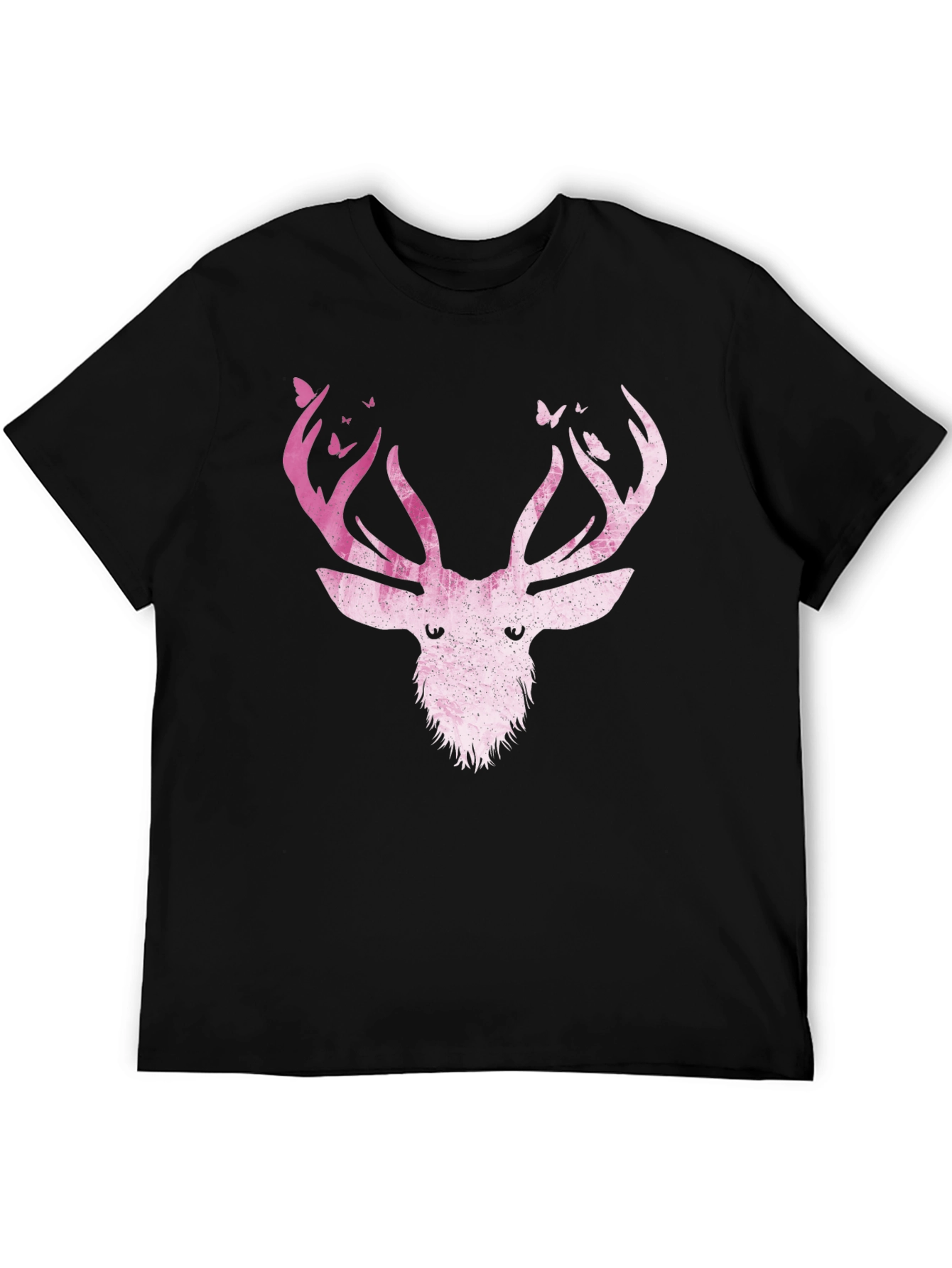 Deer Antler Butterfly Graphic T-Shirt