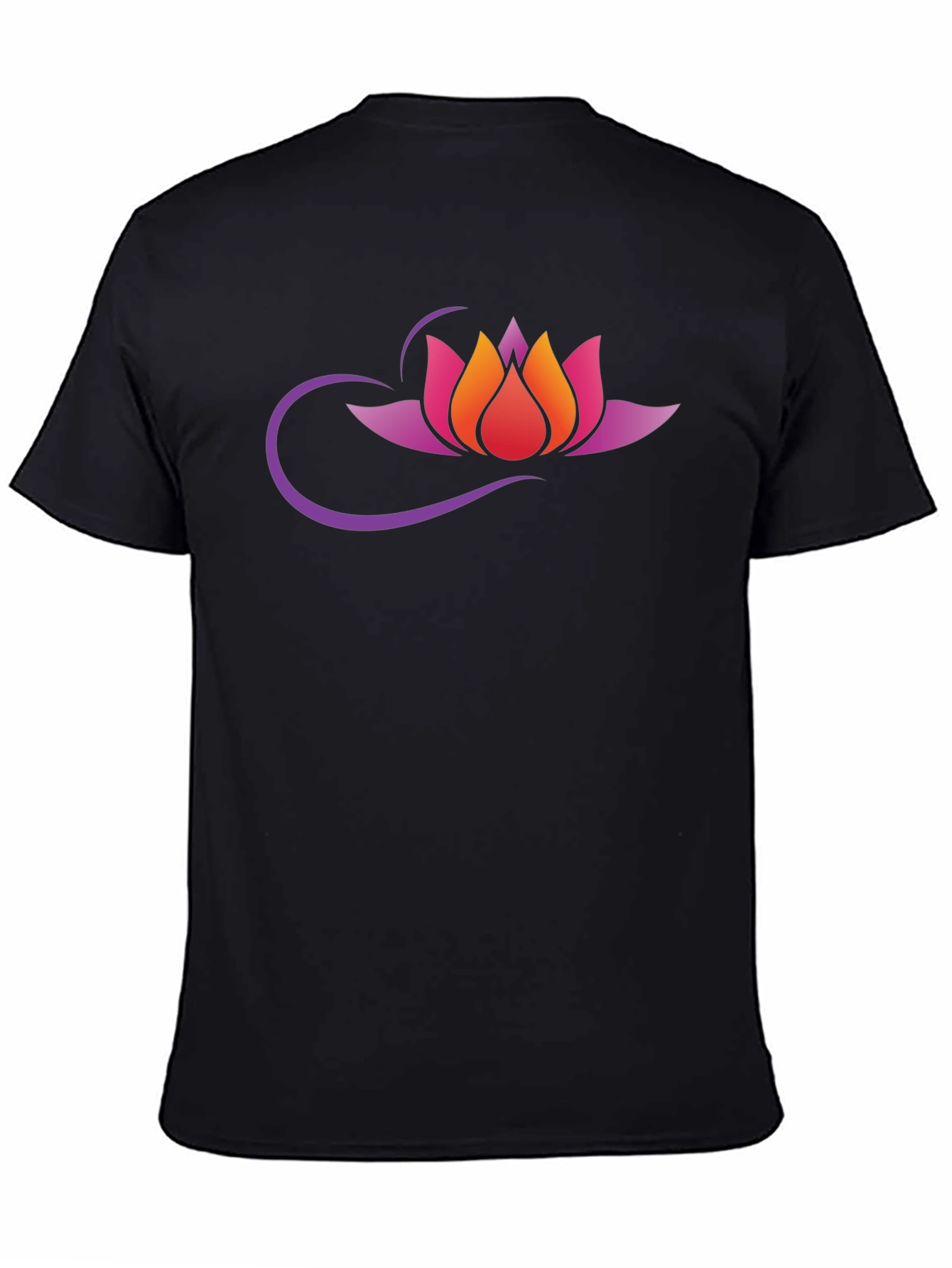 Lotus Flower Graphic T-Shirt - Black