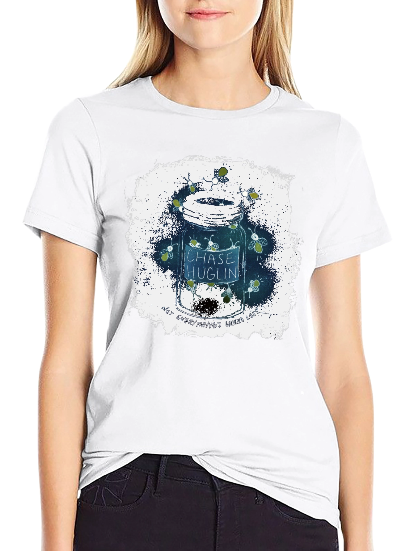 Fireflies in Jar Graphic T-Shirt - Black