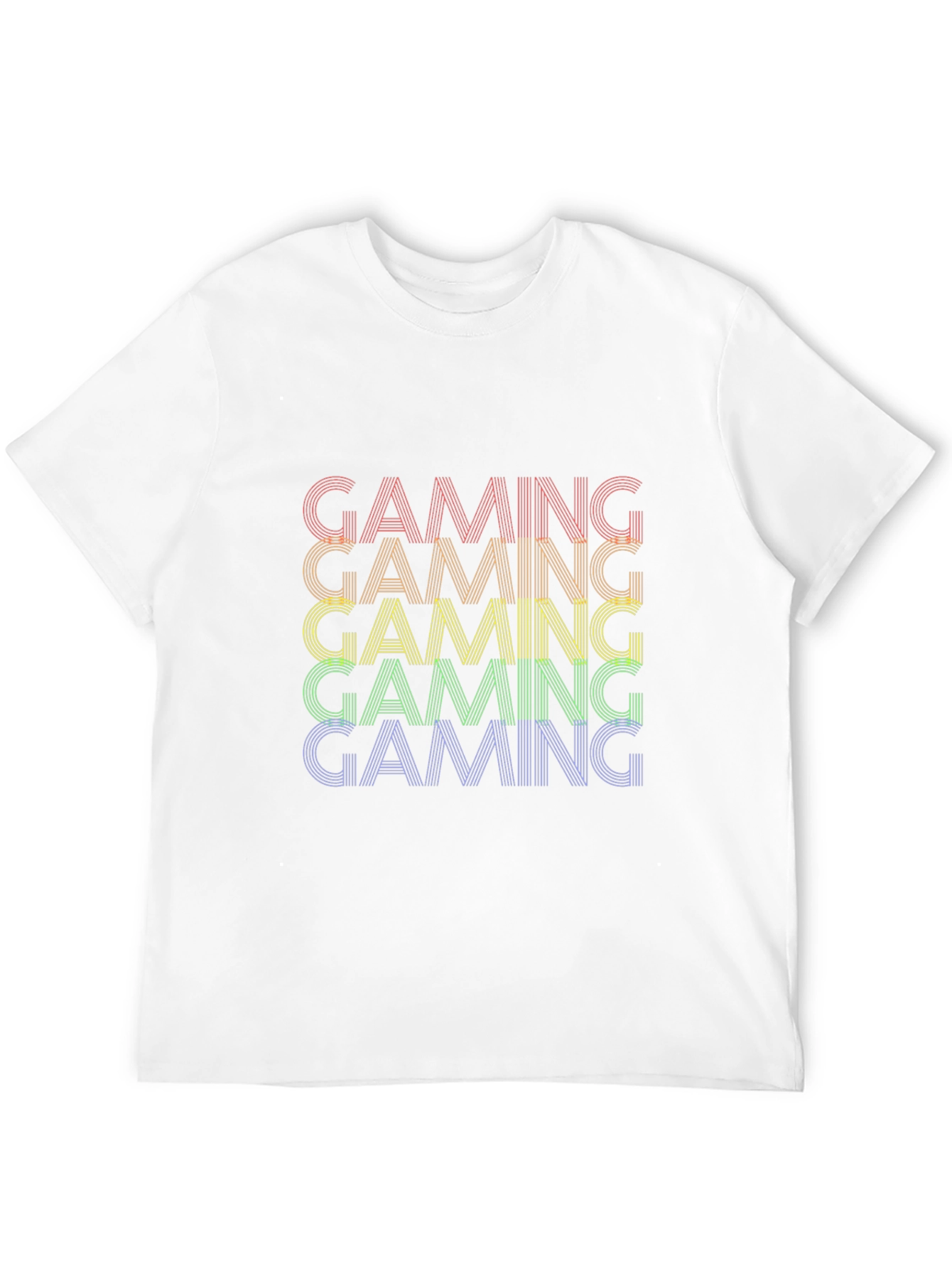 Gaming Rainbow Text Graphic Black T-Shirt