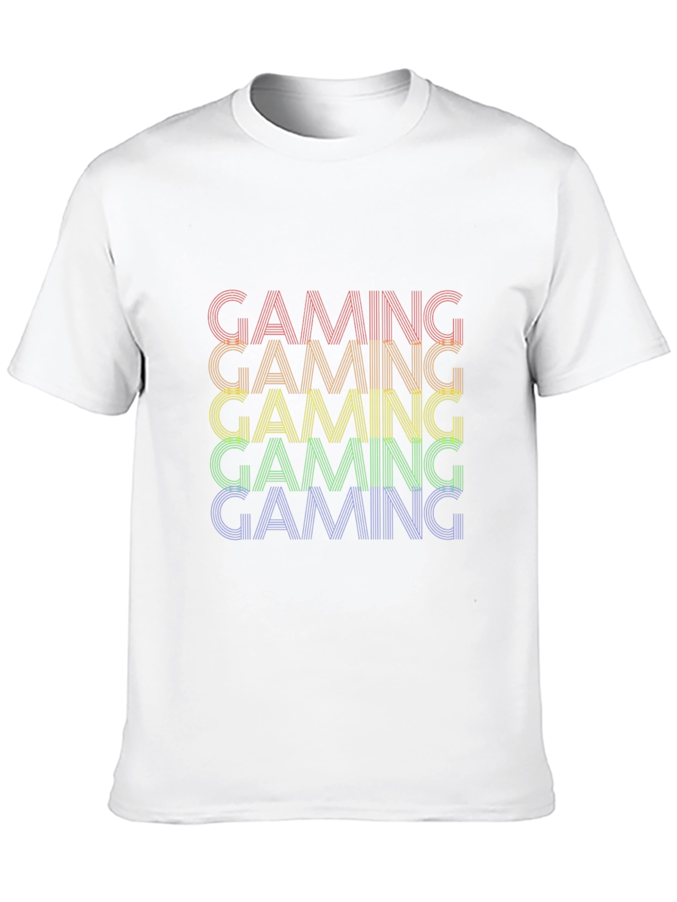 Gaming Rainbow Text Graphic Black T-Shirt