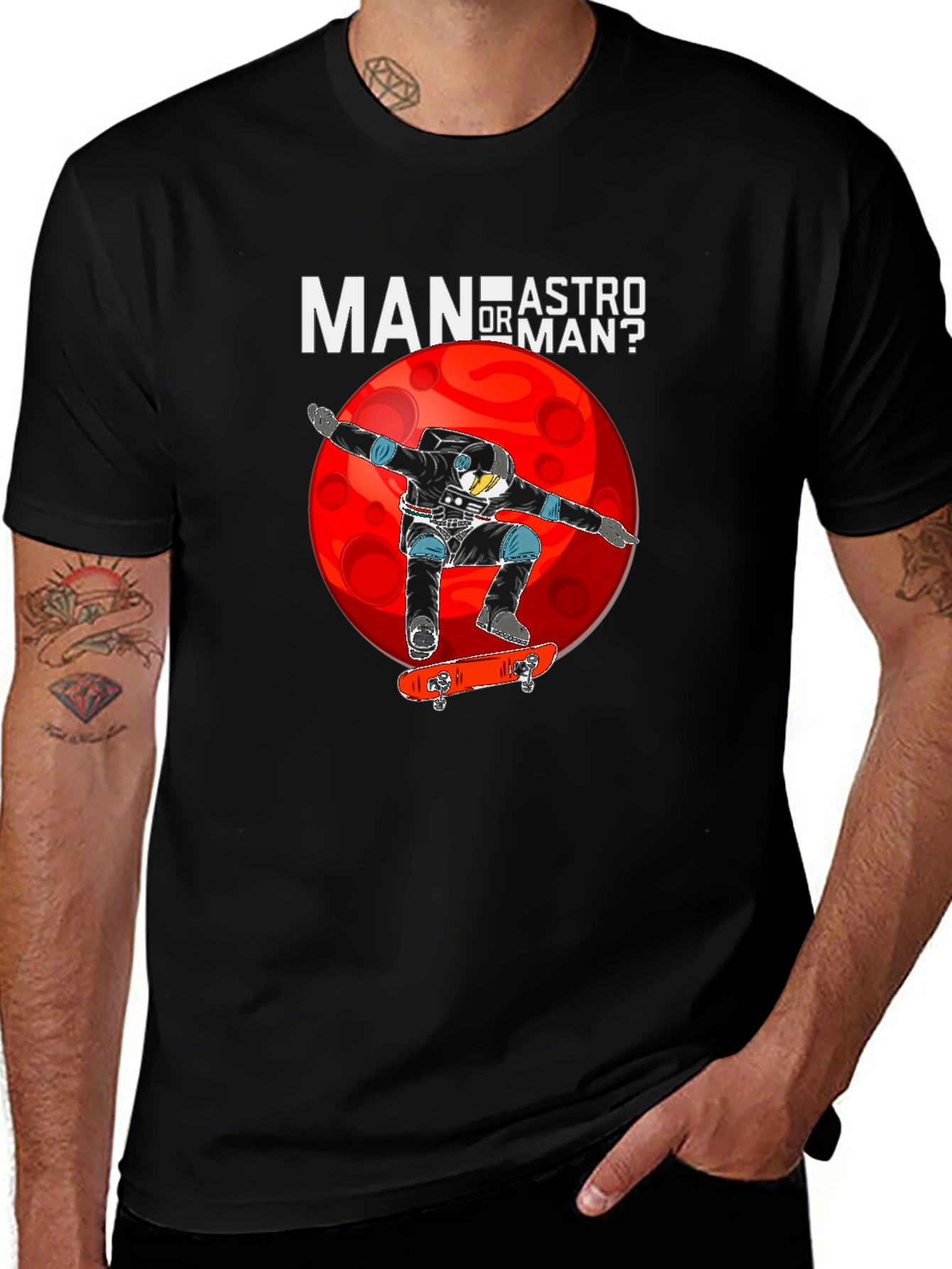 Man or Astro Man? Black T-Shirt