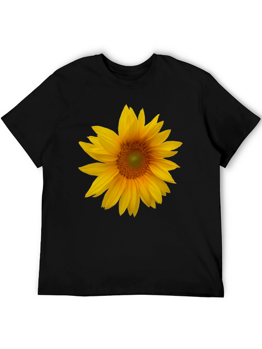 Sunflower Graphic Tee - Black Cotton Blend