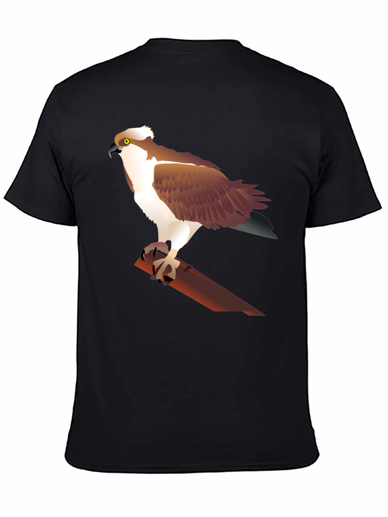 Osprey Bird Graphic Print Black T-Shirt