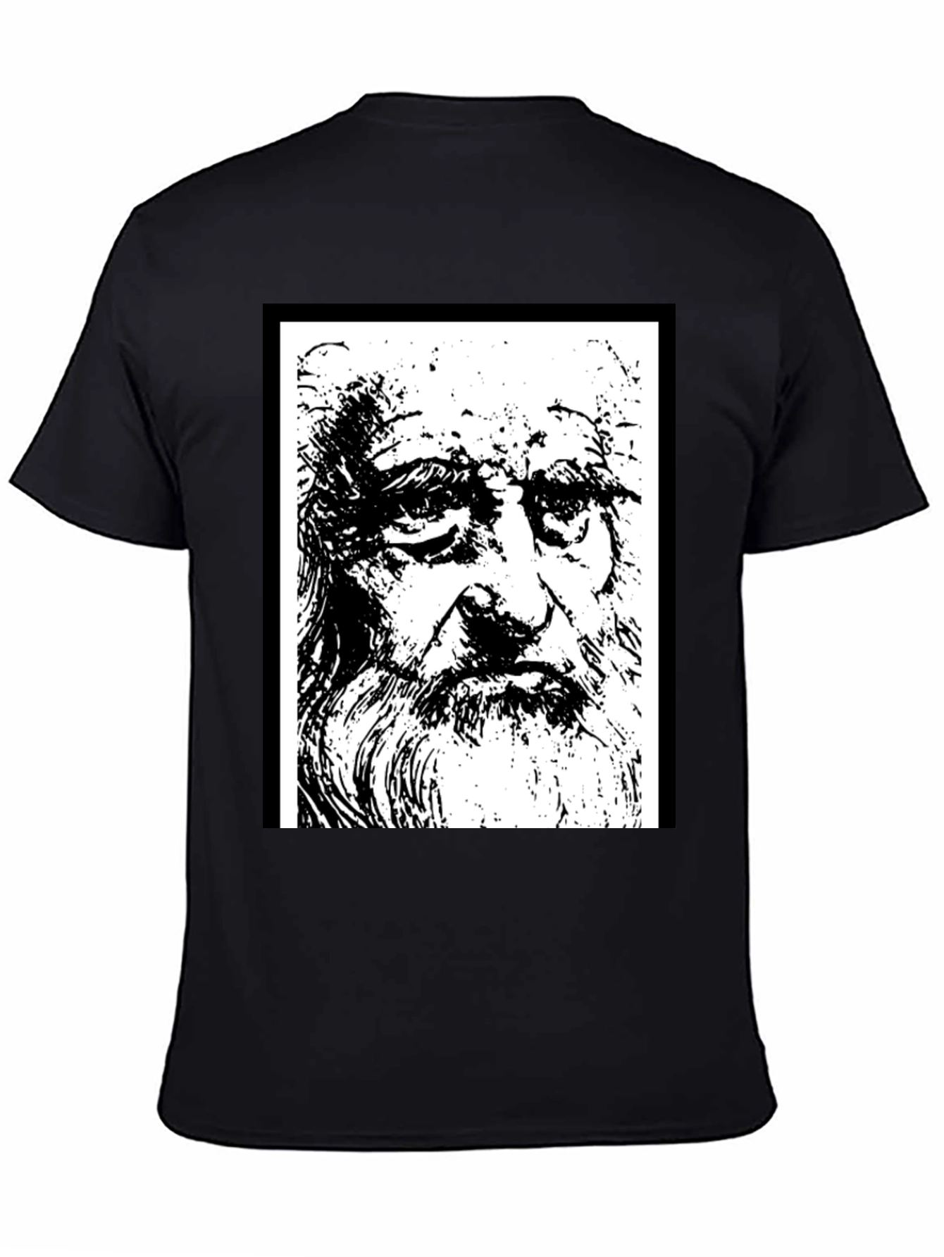 Da Vinci Sketch Tee - Artistic Black T-Shirt