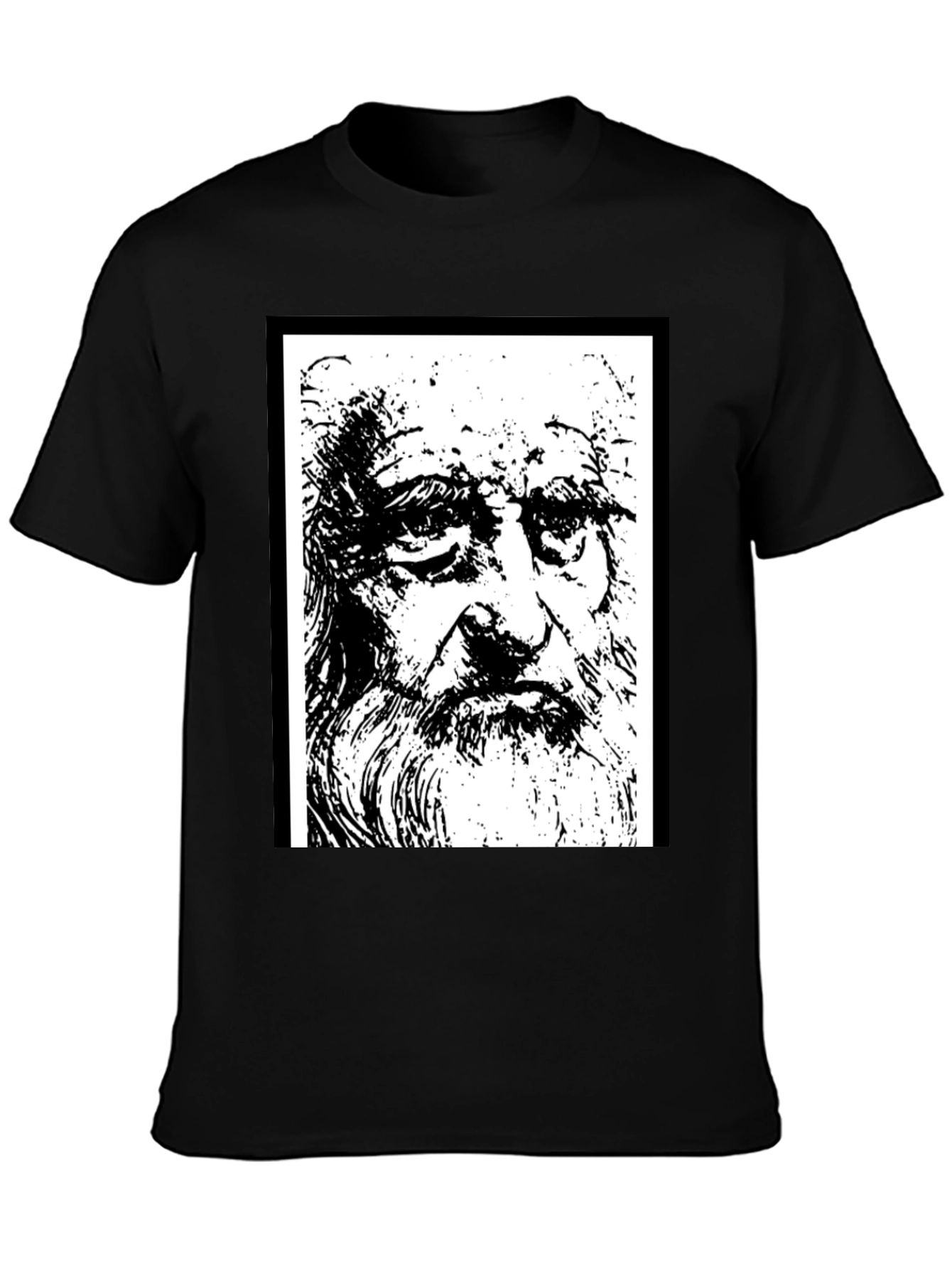 Da Vinci Sketch Tee - Artistic Black T-Shirt