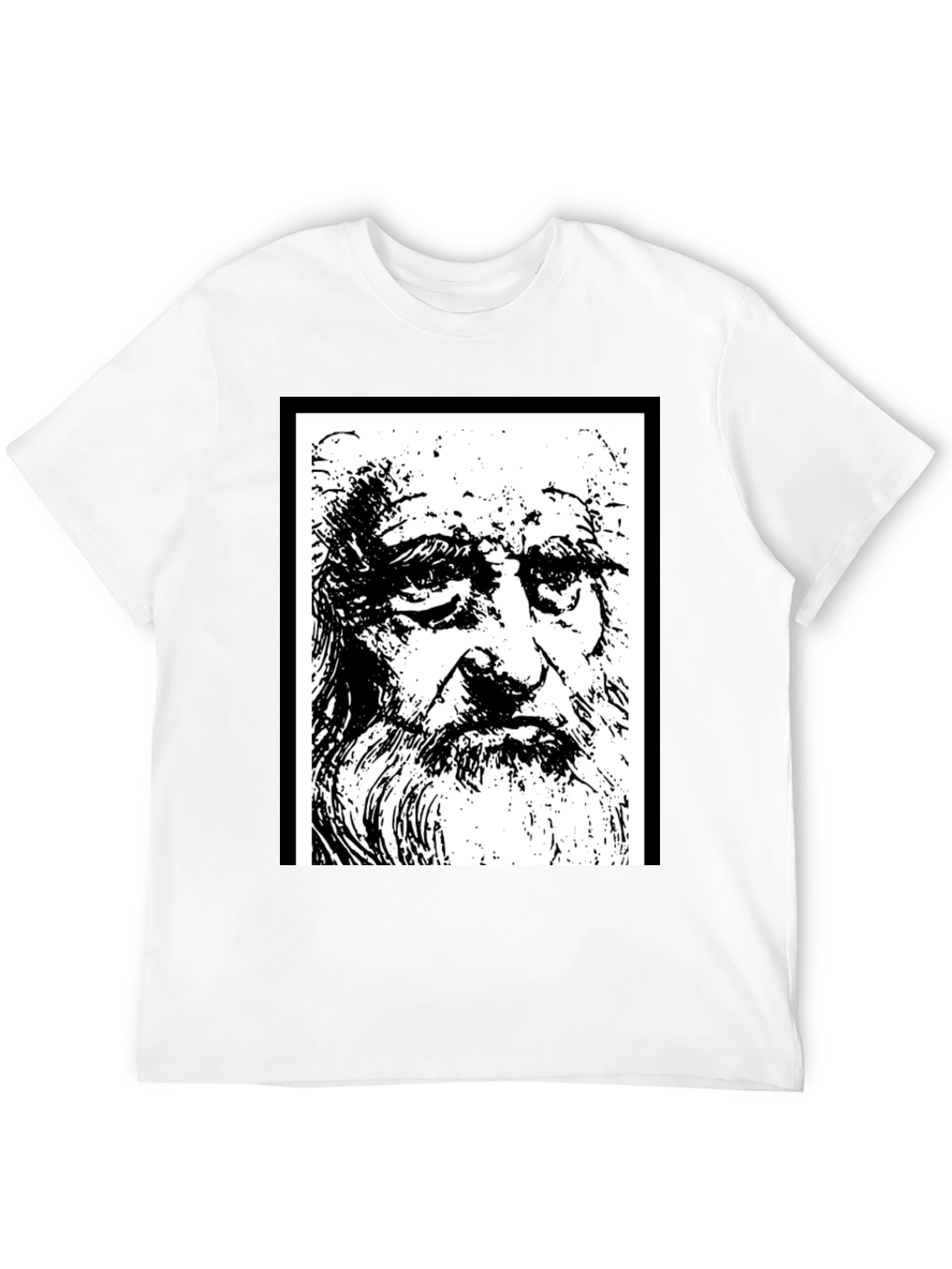 Da Vinci Sketch Tee - Artistic Black T-Shirt