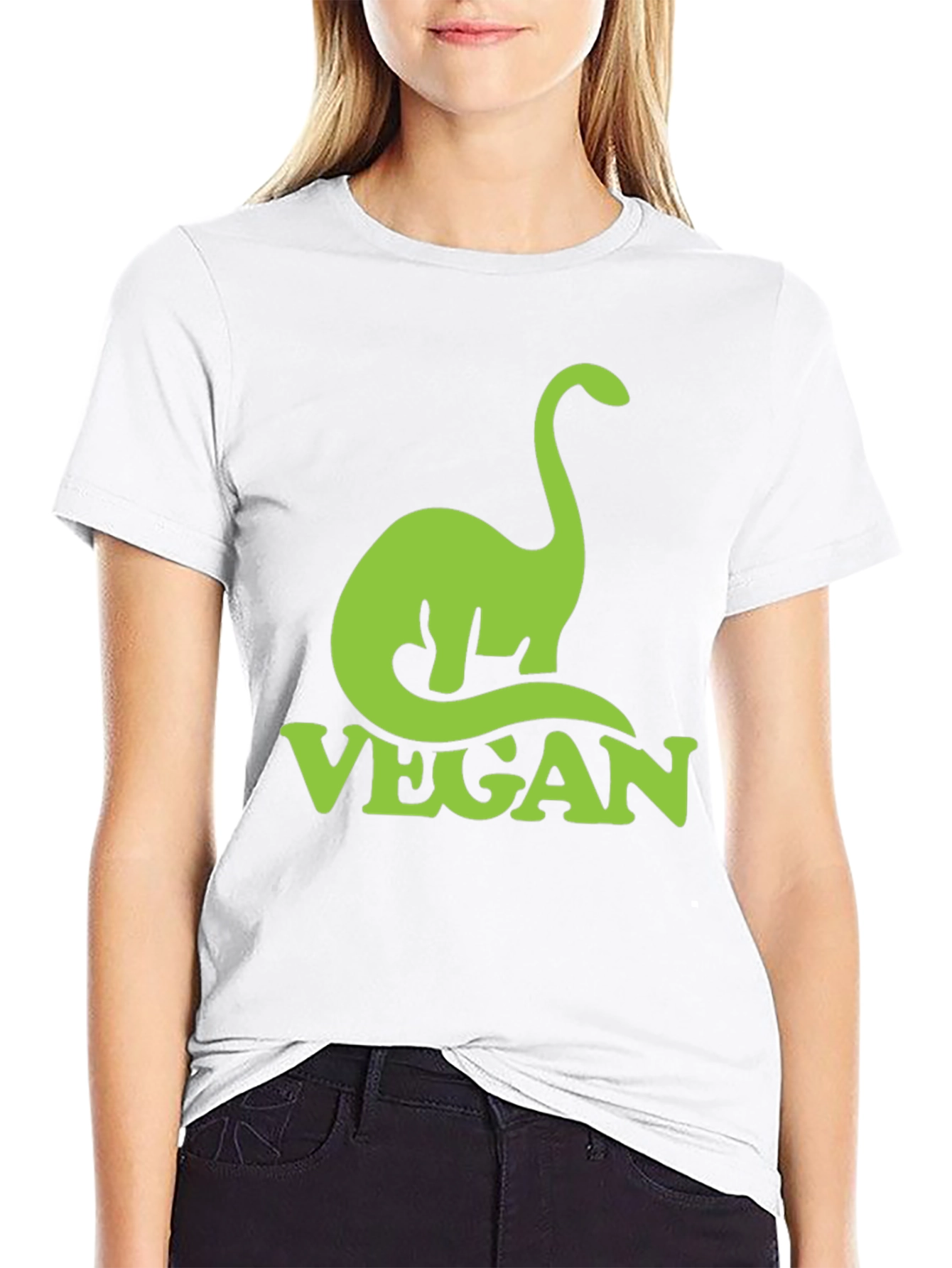 Vegan Dinosaur T-Shirt - Green Graphic Tee