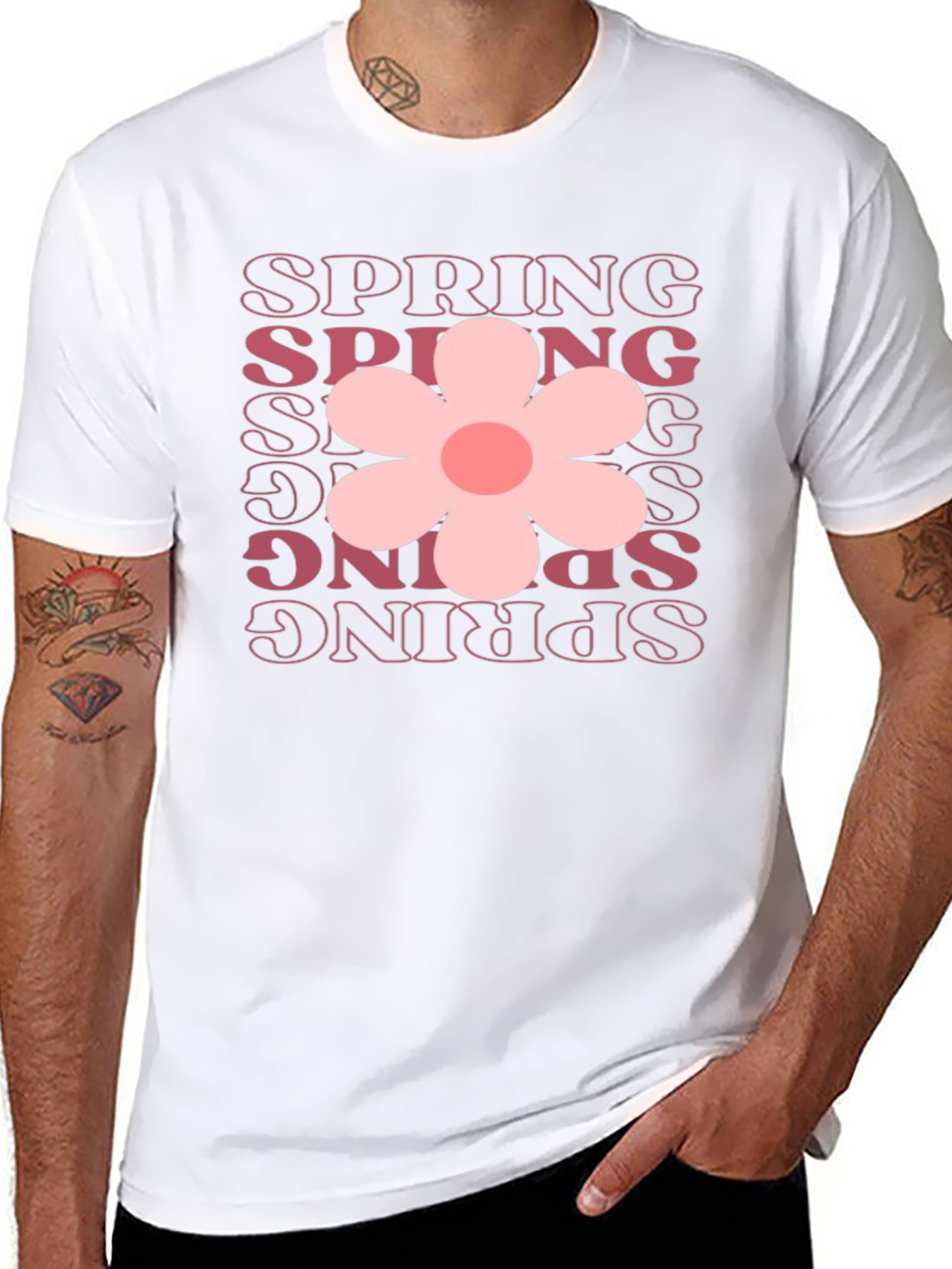 Spring Flower Graphic Tee - Black