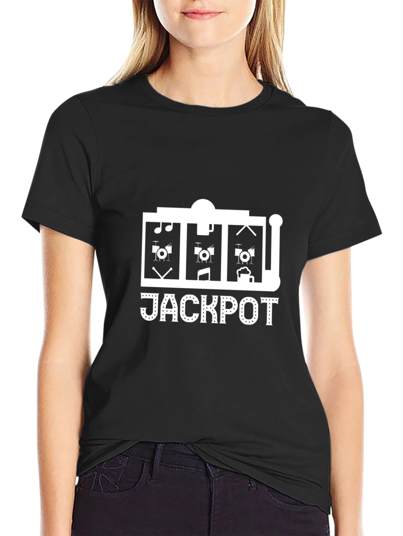 Jackpot Drum Set Black T-Shirt