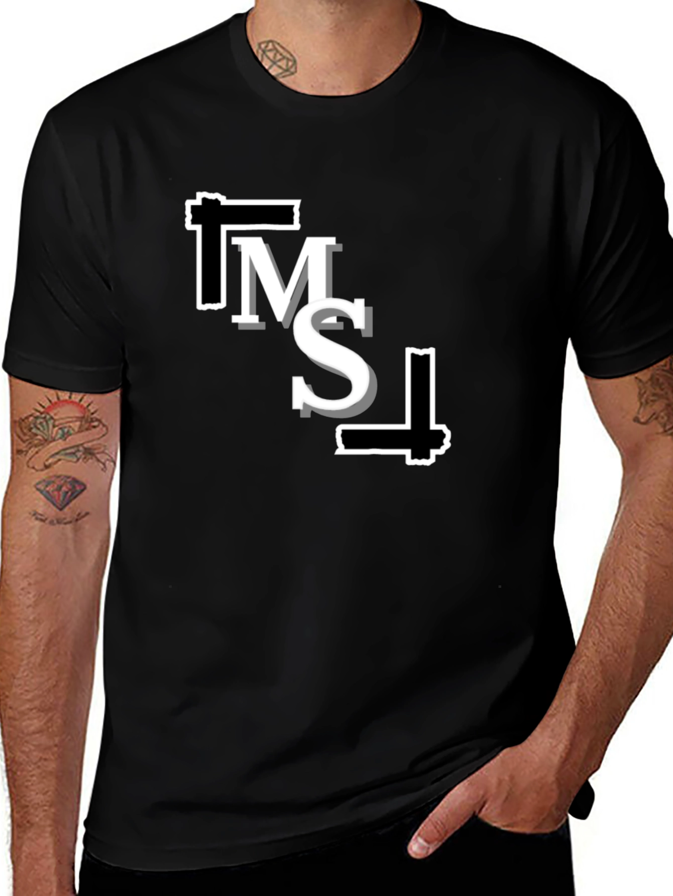 Modern Graphic Black T-Shirt