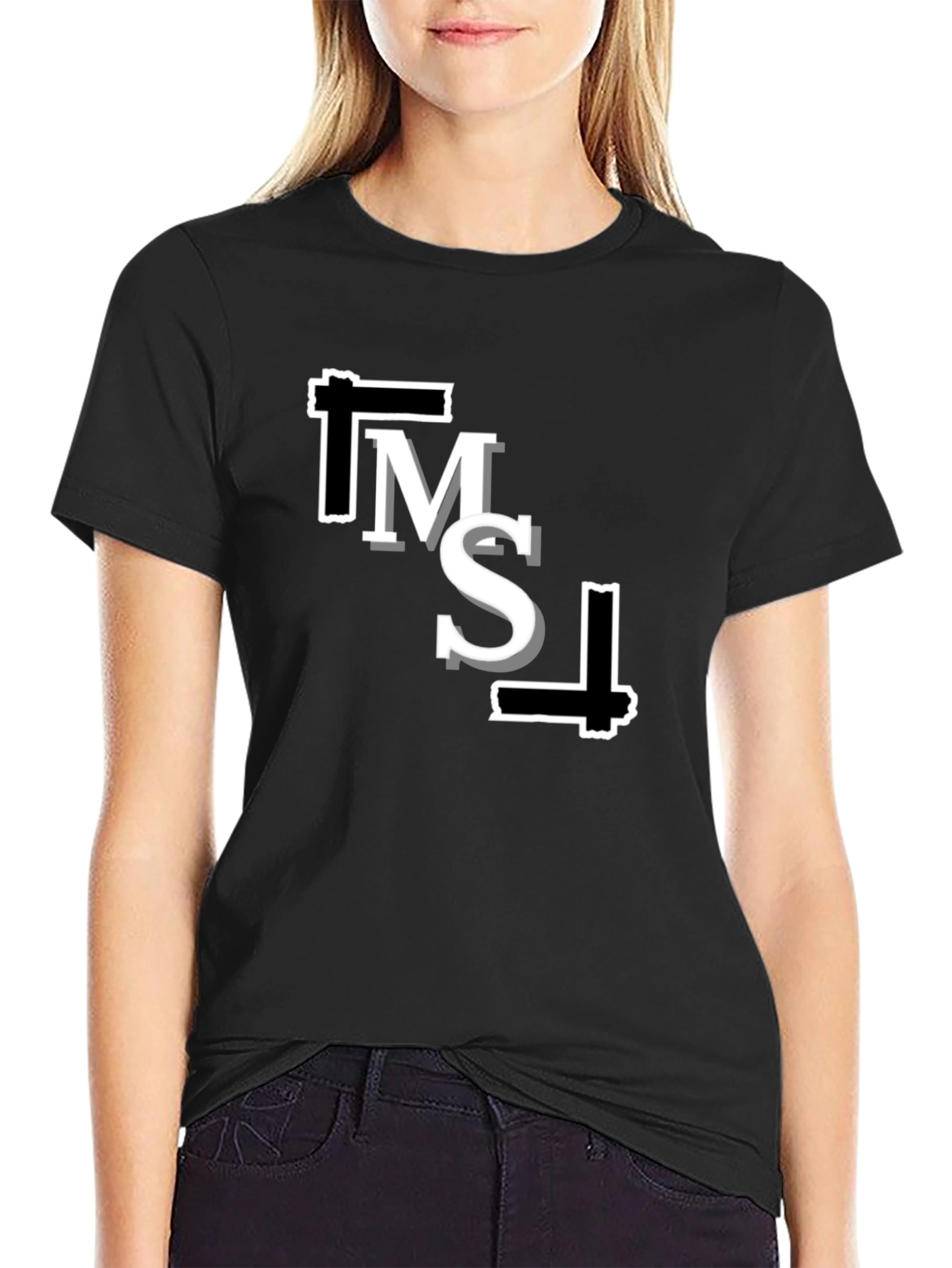 Modern Graphic Black T-Shirt