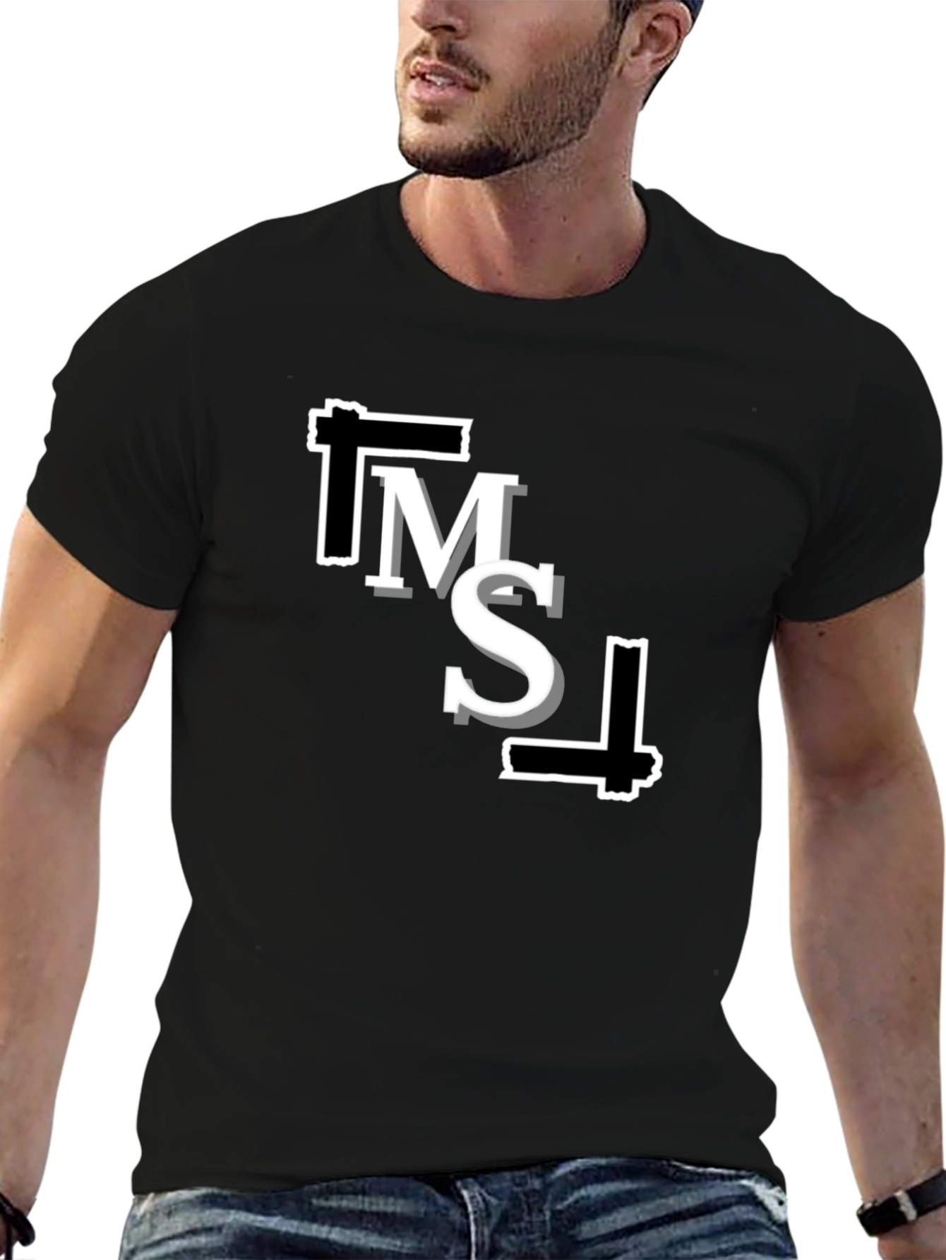 Modern Graphic Black T-Shirt