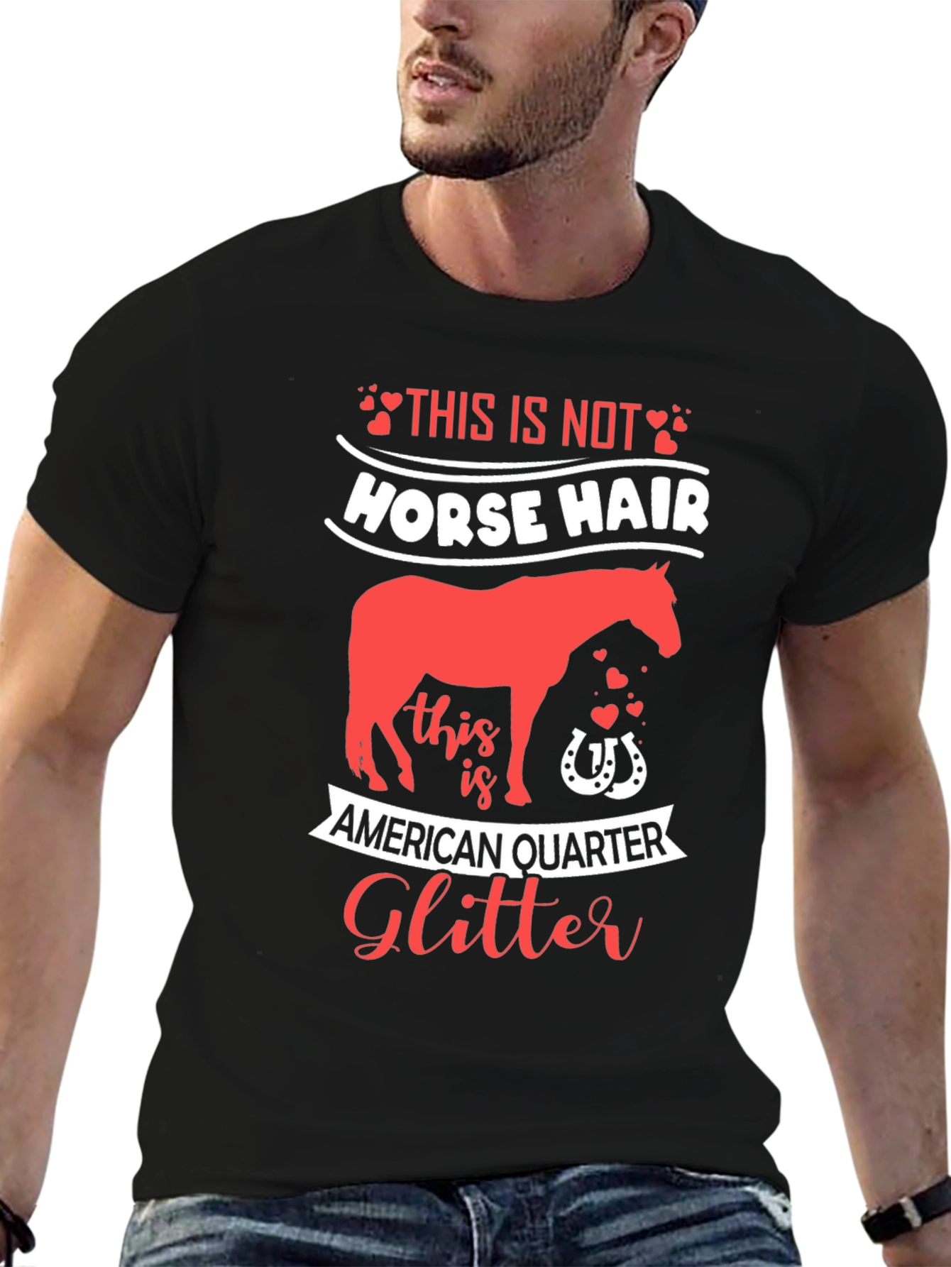 Horse Glitter Graphic T-Shirt