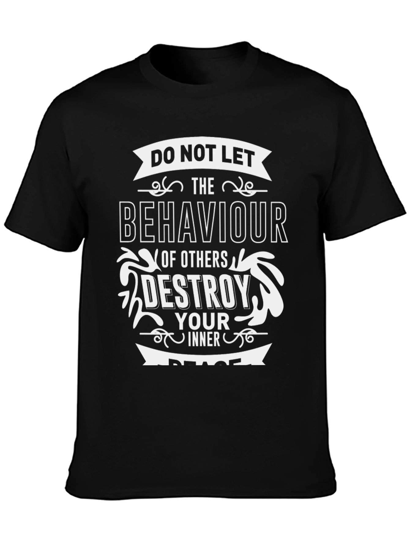 Inspirational Inner Peace Black T-Shirt