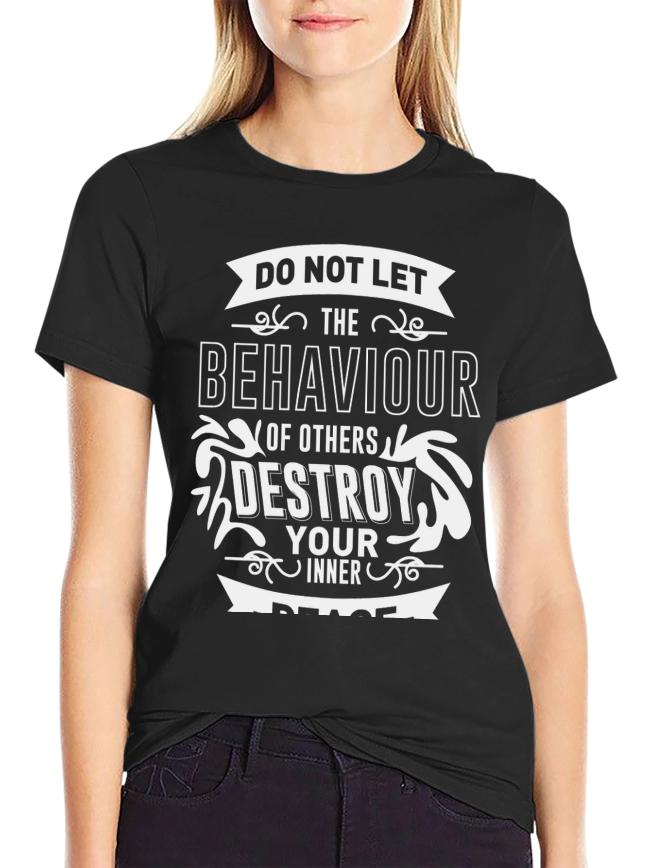 Inspirational Inner Peace Black T-Shirt