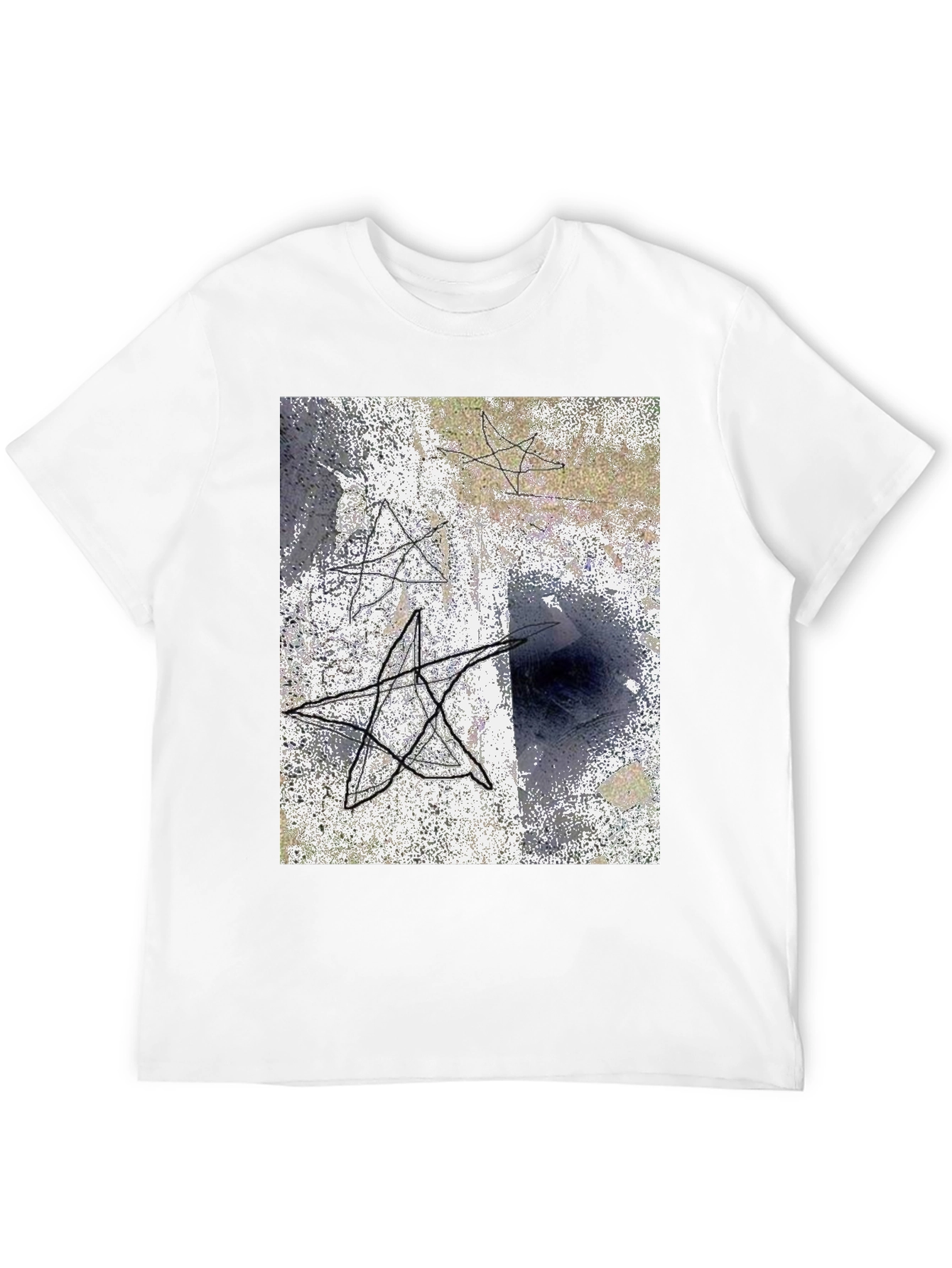 Abstract Star Graphic Black T-Shirt