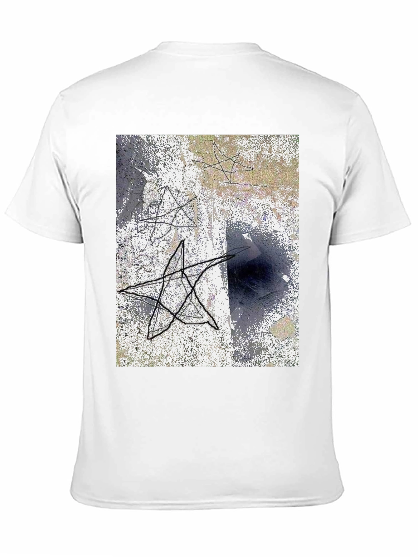 Abstract Star Graphic Black T-Shirt