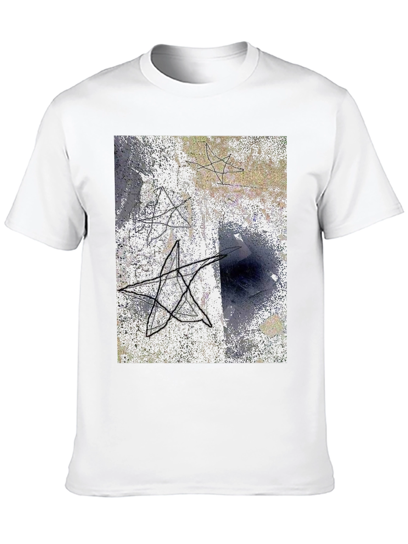 Abstract Star Graphic Black T-Shirt