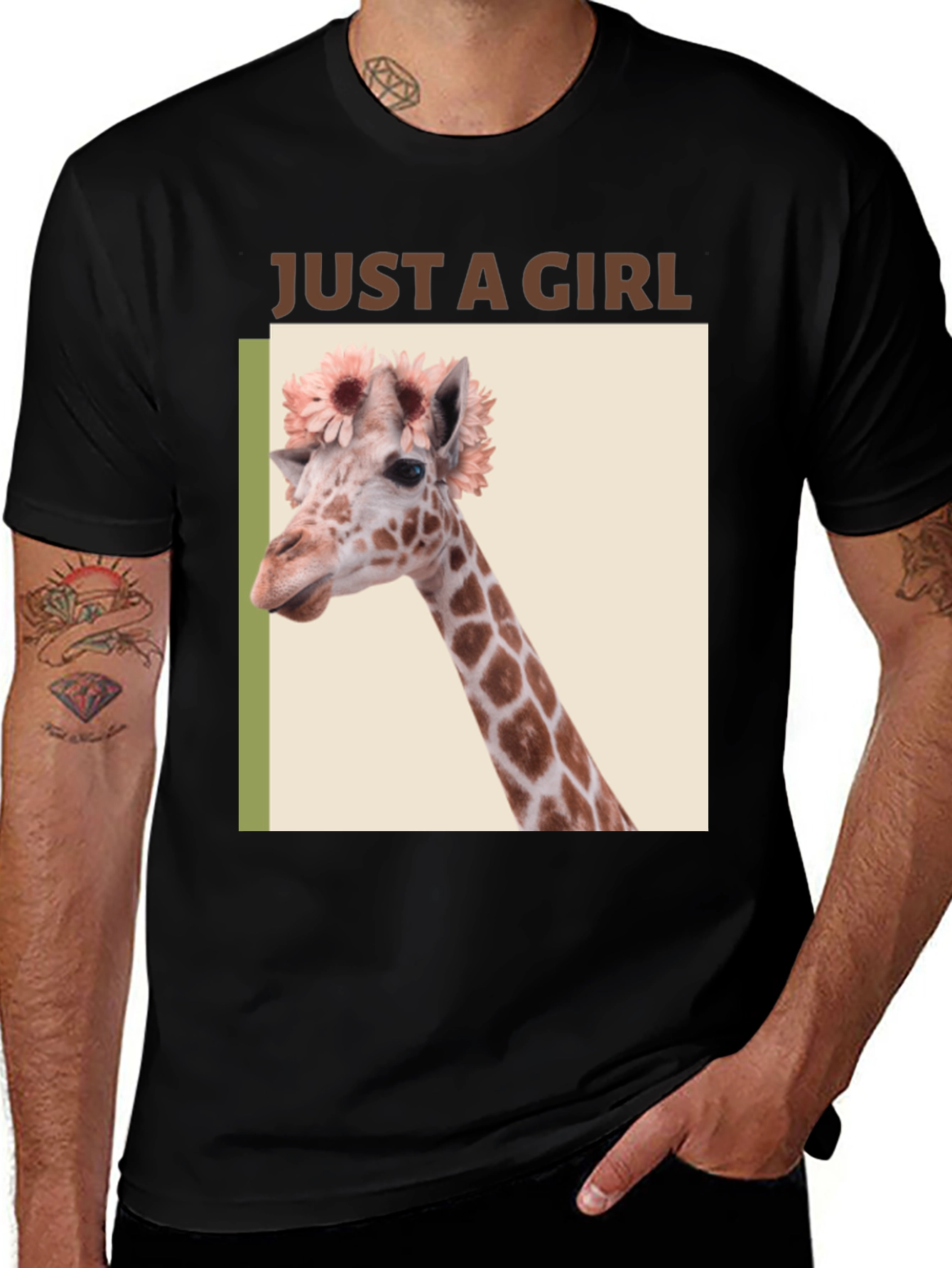 Giraffe Flower Crown Graphic Tee
