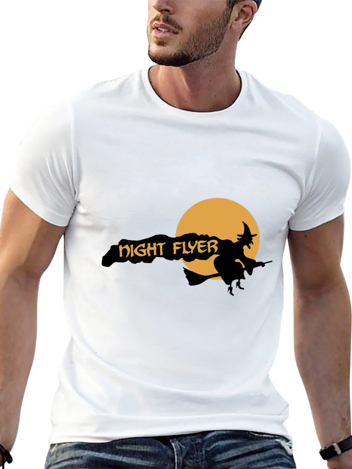 Night Flyer Graphic Tee - Halloween Witch Shirt