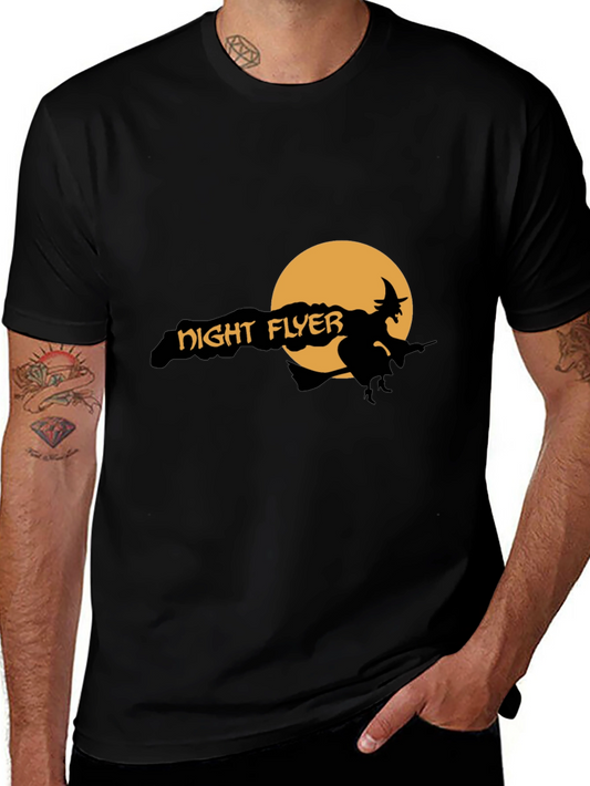 Night Flyer Graphic Tee - Halloween Witch Shirt