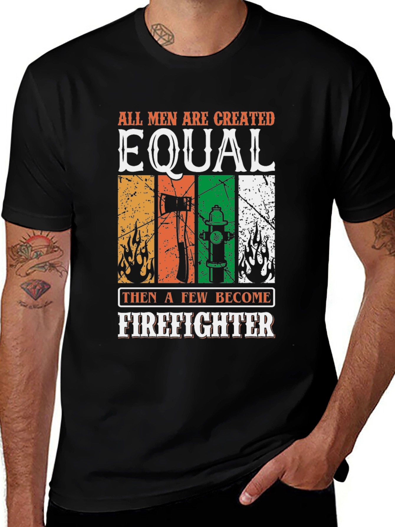 Firefighter Graphic Tee - Mens Black T-Shirt