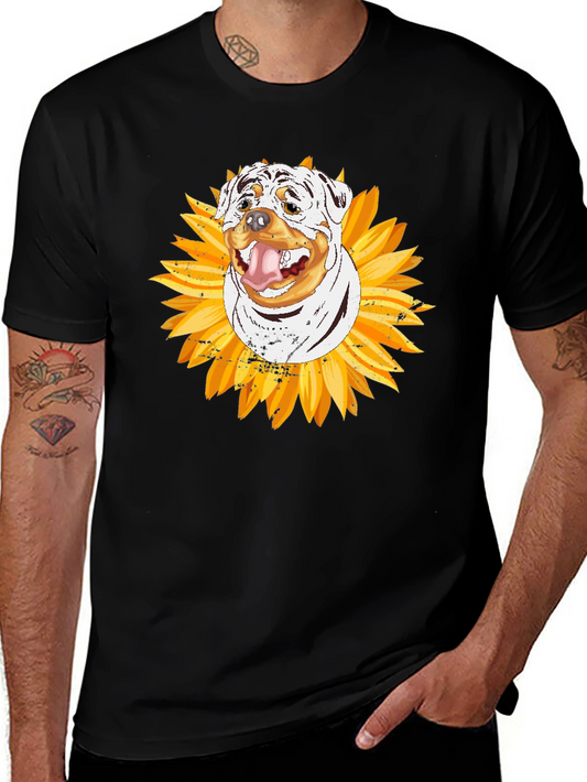 Rottweiler Sunflower Graphic Tee