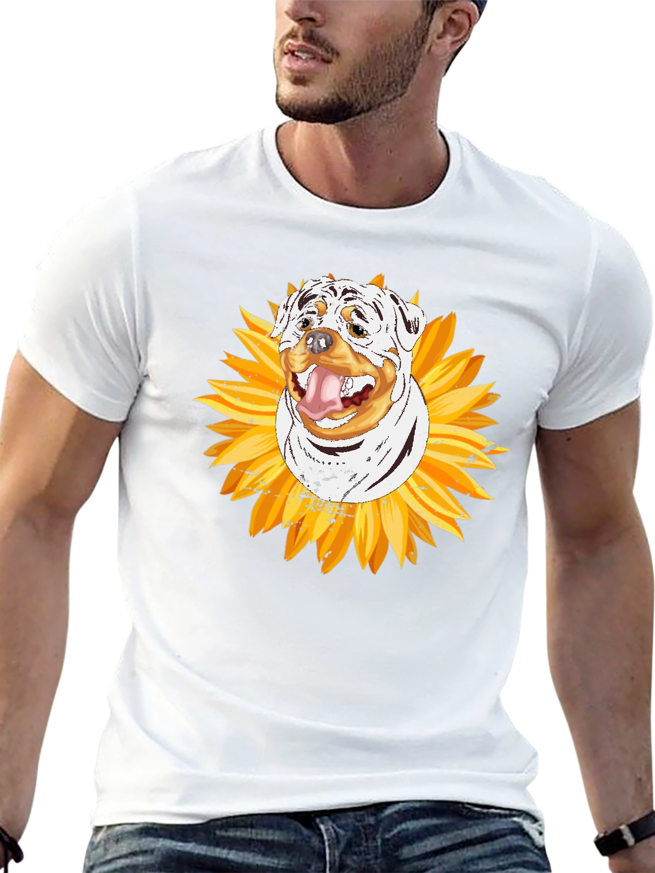 Rottweiler Sunflower Graphic Tee