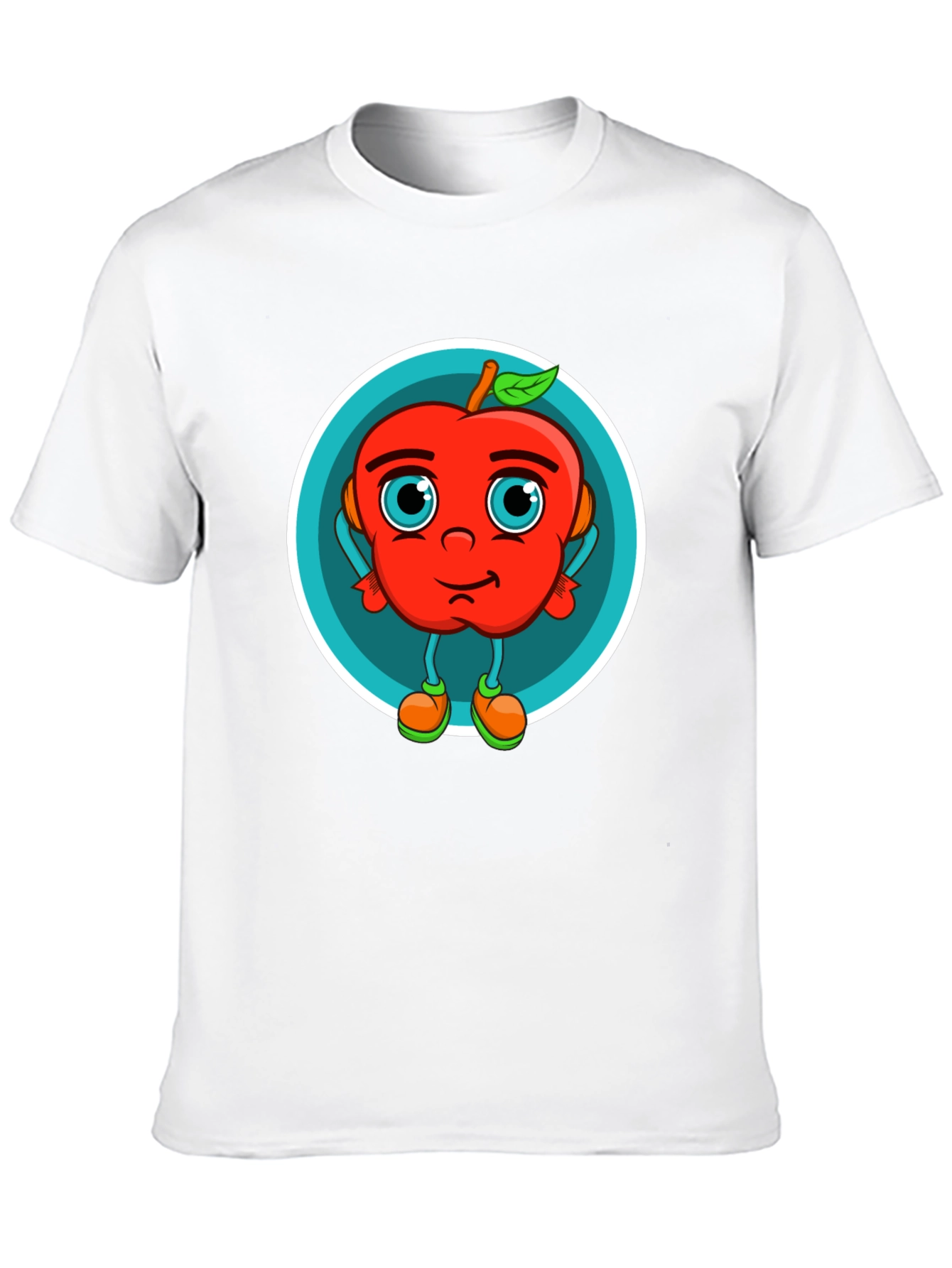 Cartoon Apple Graphic T-Shirt