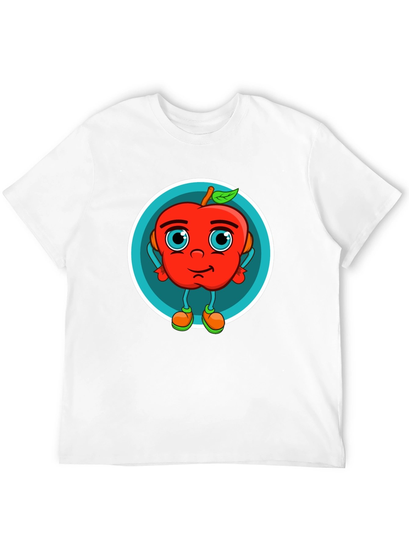 Cartoon Apple Graphic T-Shirt