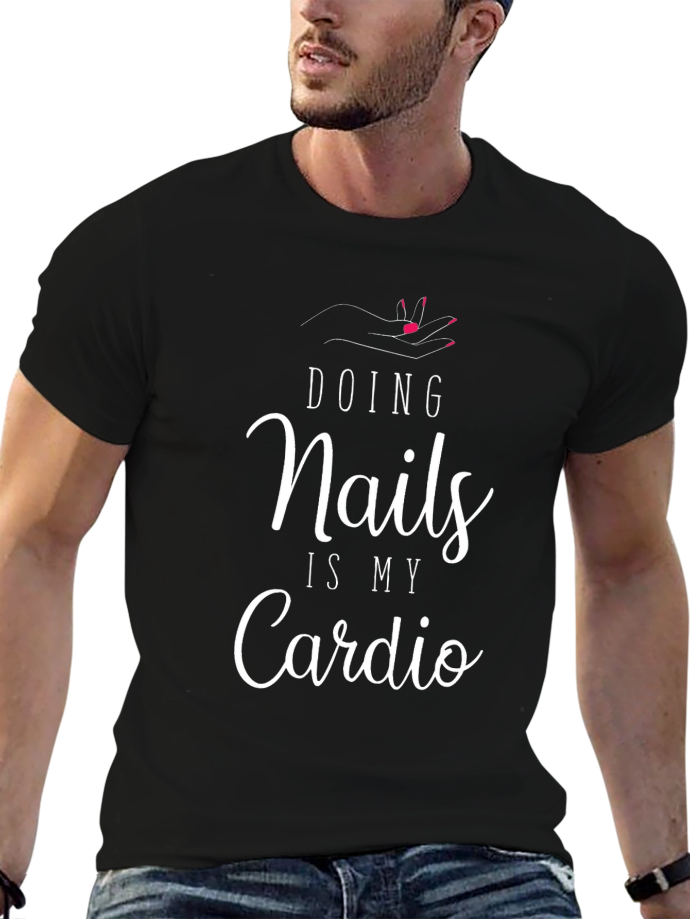 Doing Nails is My Cardio Black T-Shirt