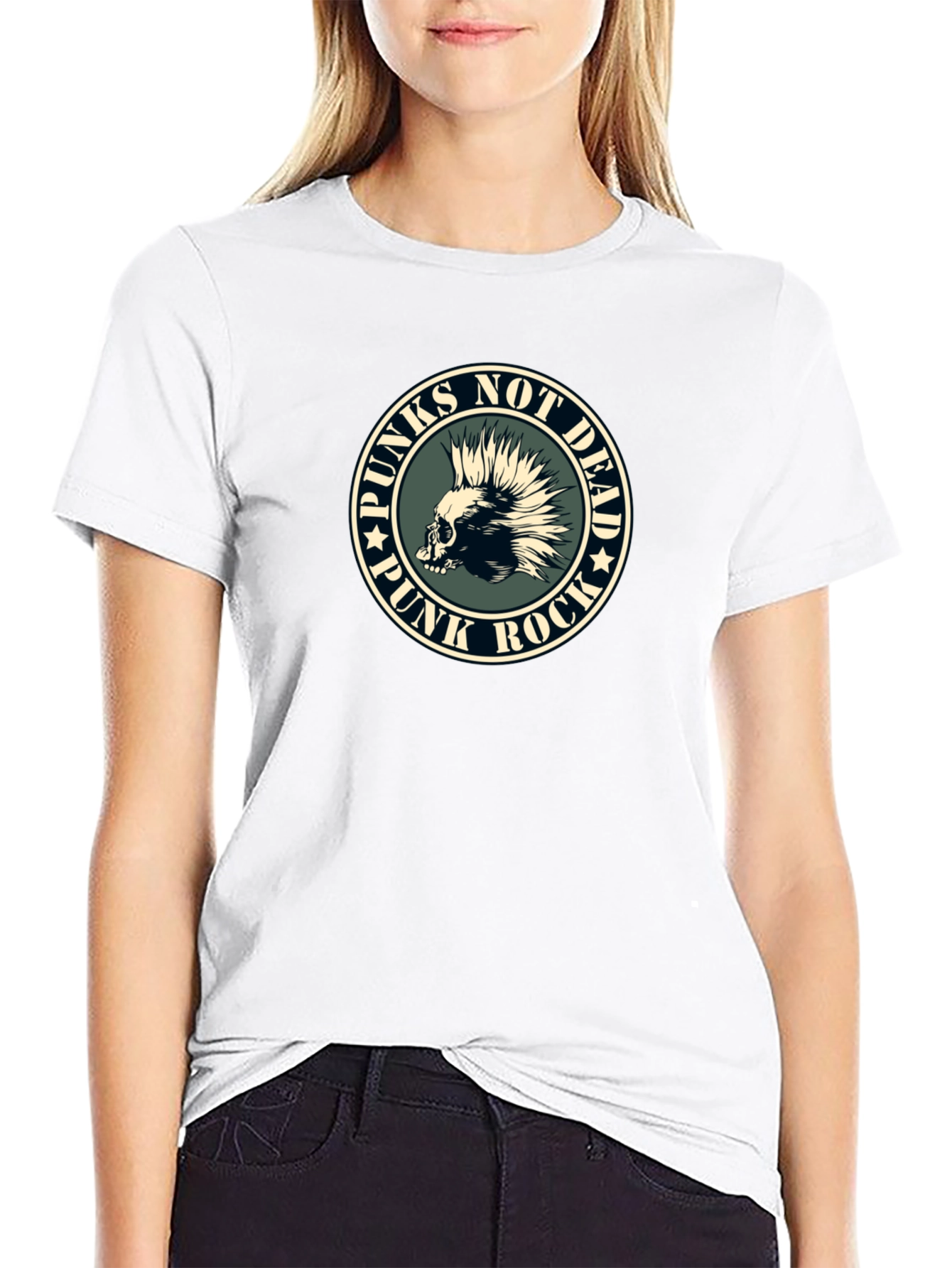 Punks Not Dead Skull Graphic T-Shirt - Rock Tee