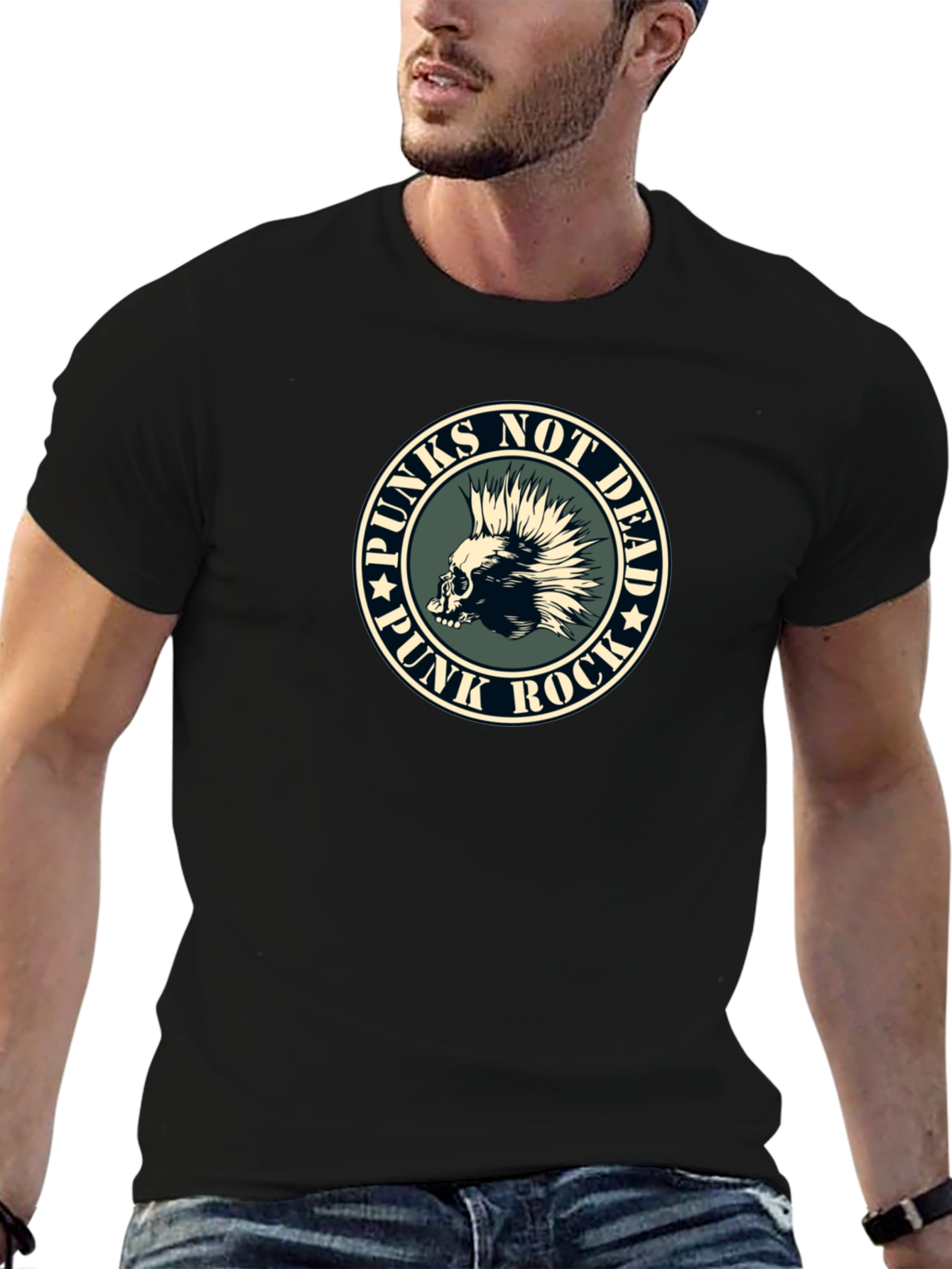 Punks Not Dead Skull Graphic T-Shirt - Rock Tee